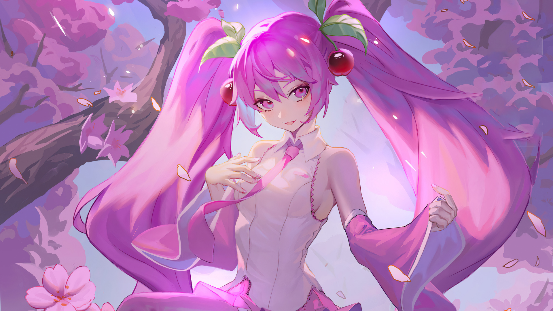 Long Pink Haired Anime Girl In Autumn Season Laptop Full HD 1080P , HD 4k Wallpaper, Image, Background, Photos and Picture