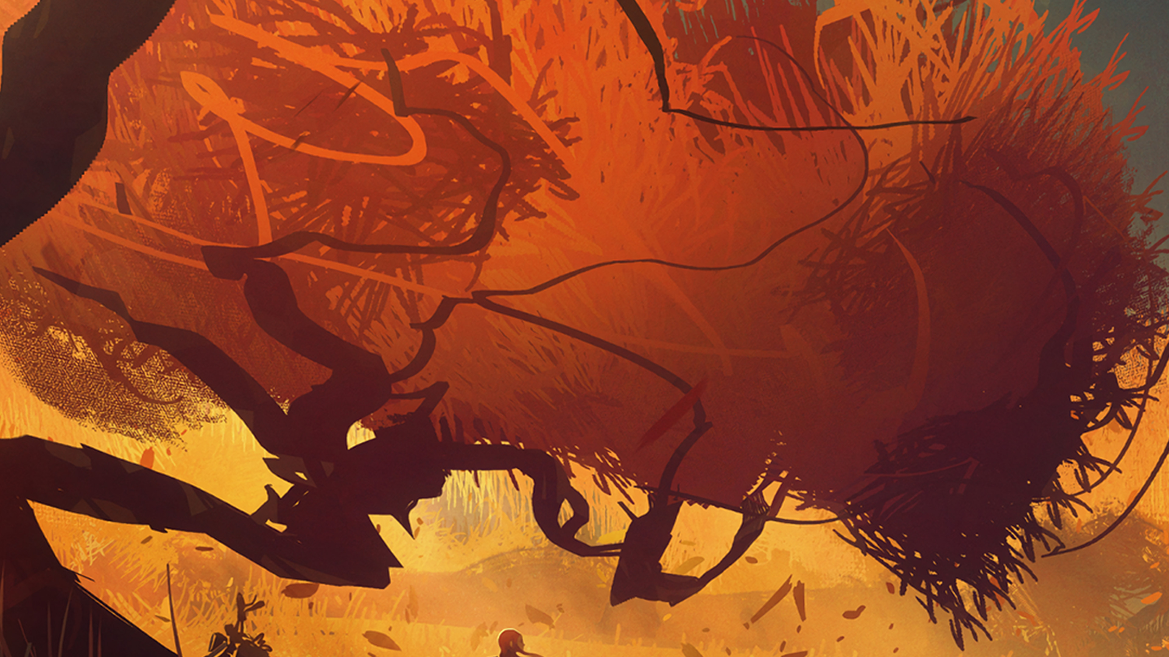 Fall Autume Tree Anime Paint Art