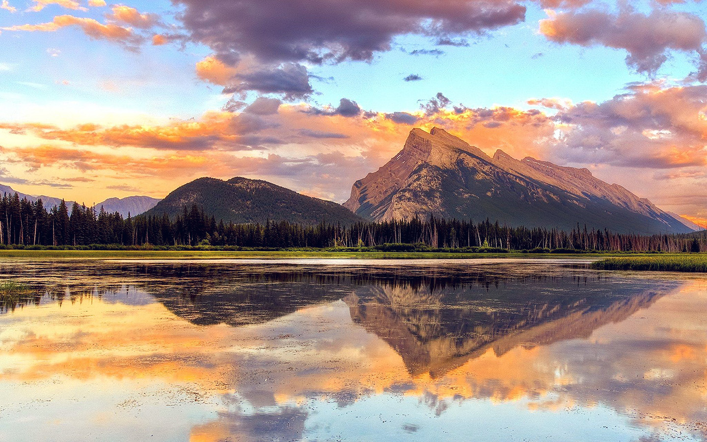 Mountain Lake Sunset Nature Summer