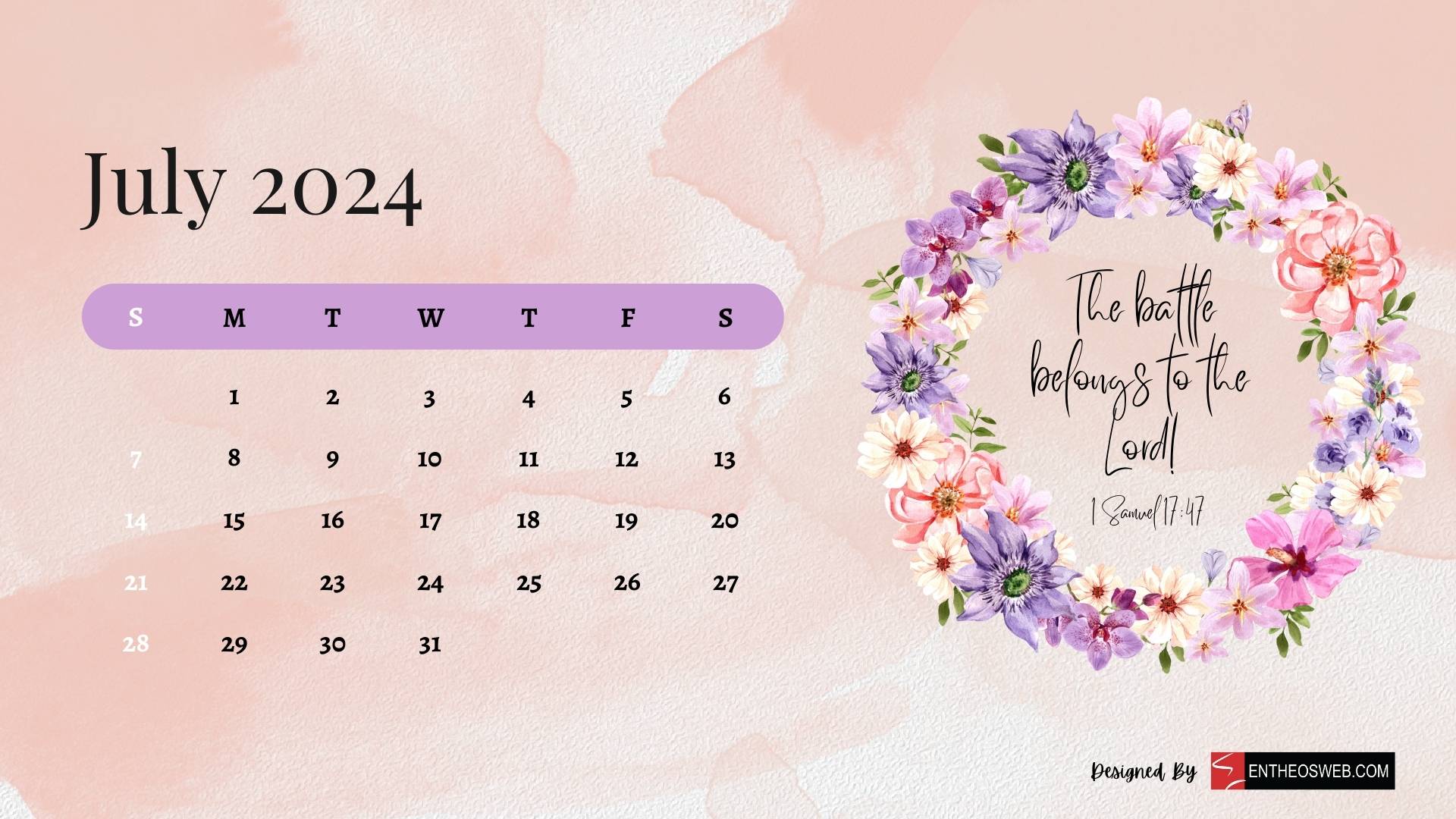 July 2024 Calendar Wallpapers Wallpaper Cave