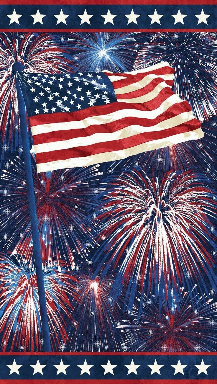 July Wallpaper with American Flag