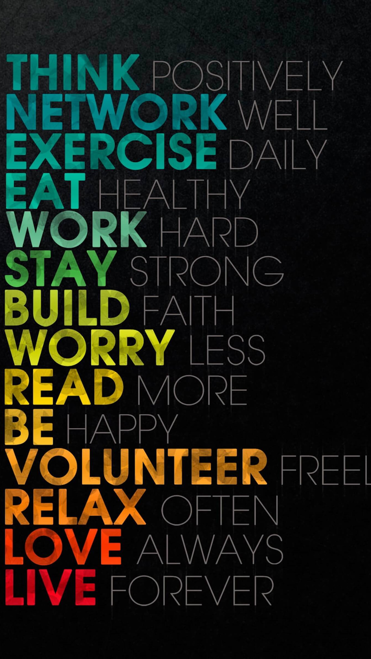 Exercise. Relax. Love. Live 1242x2208