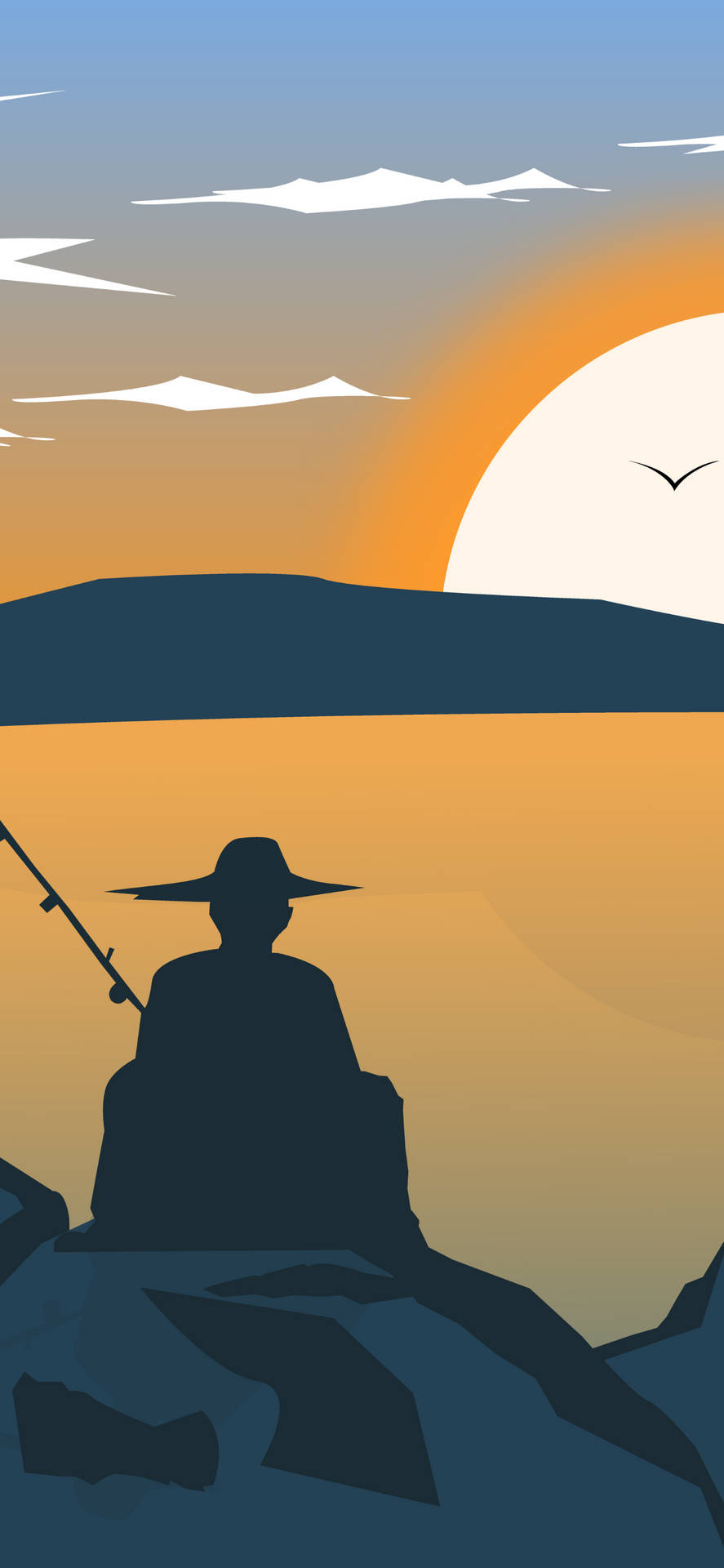 Download Flat Art Man Fishing