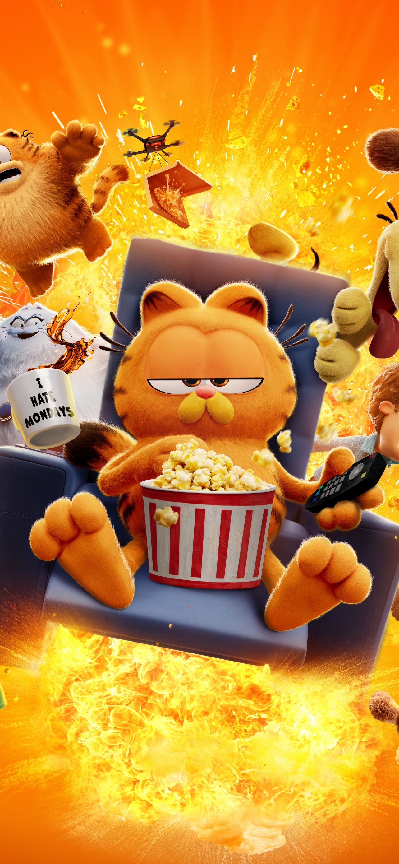 The Garfield Movie 8K Wallpaper for iPhone