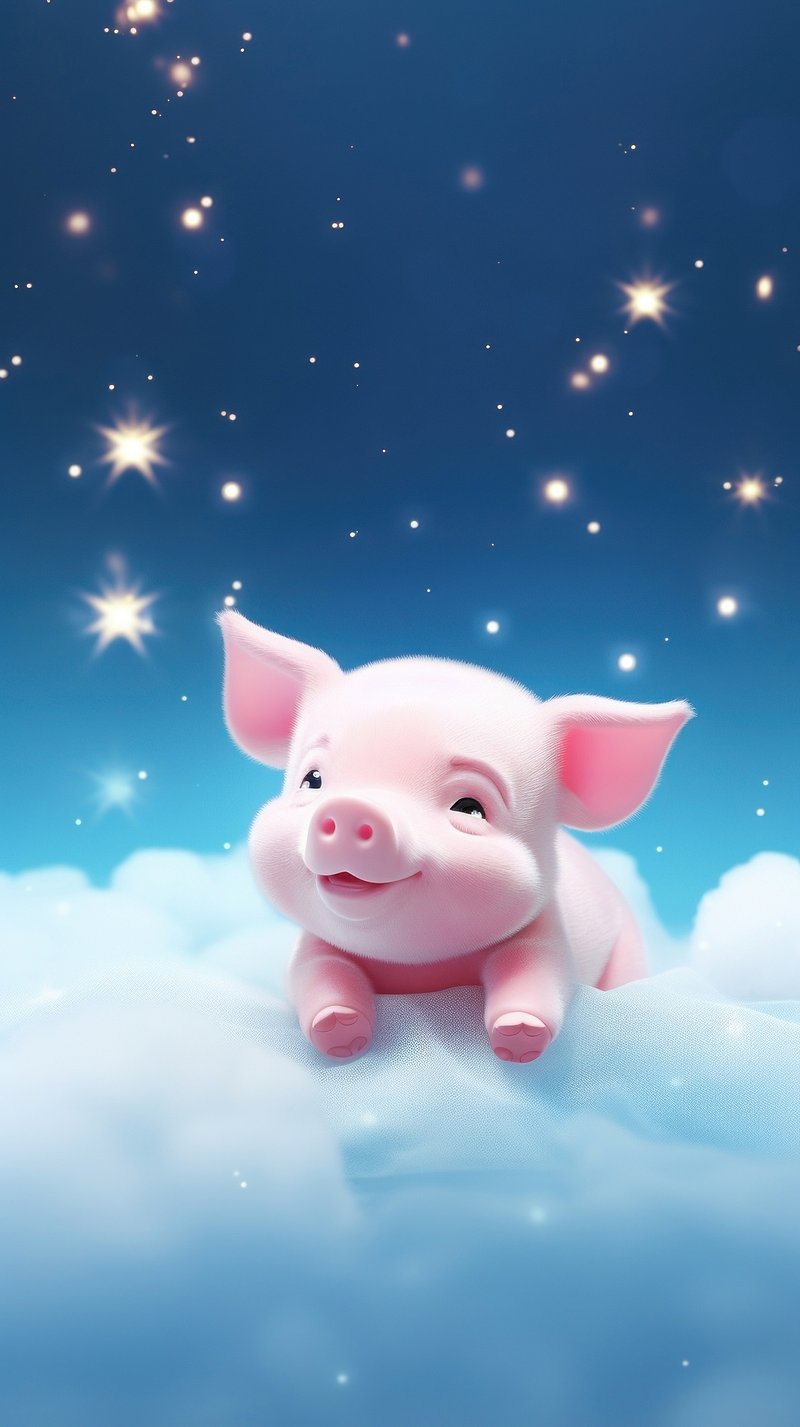 Cute Pig Wallpaper Image. Free Photo