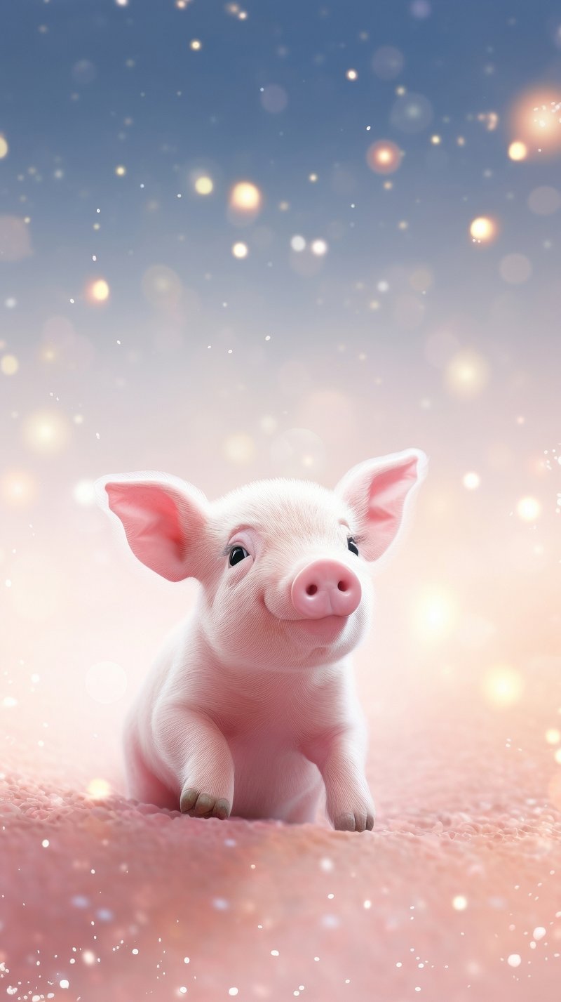 Cute Pig Wallpaper Image. Free Photo