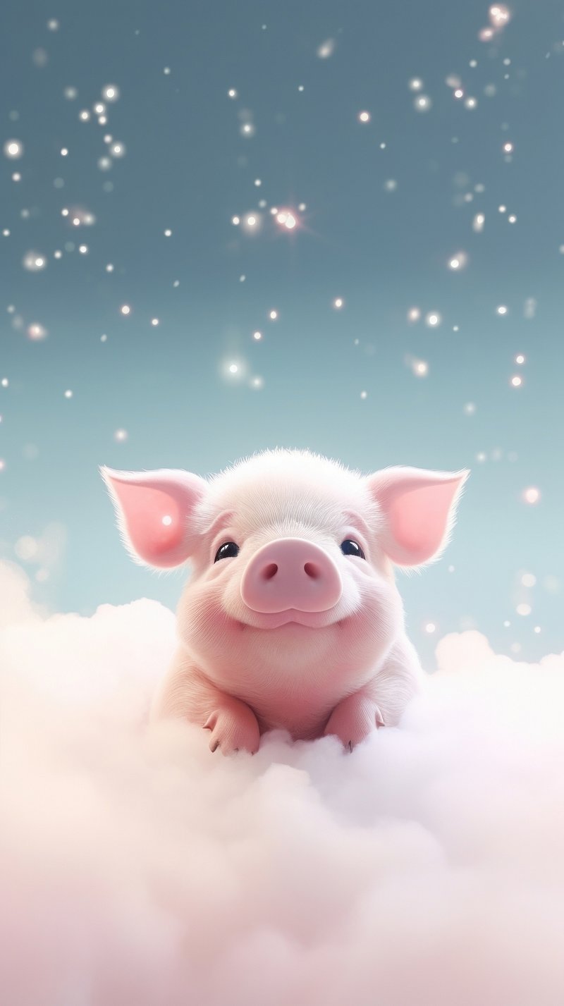 Cute Pig Wallpaper Image. Free Photo