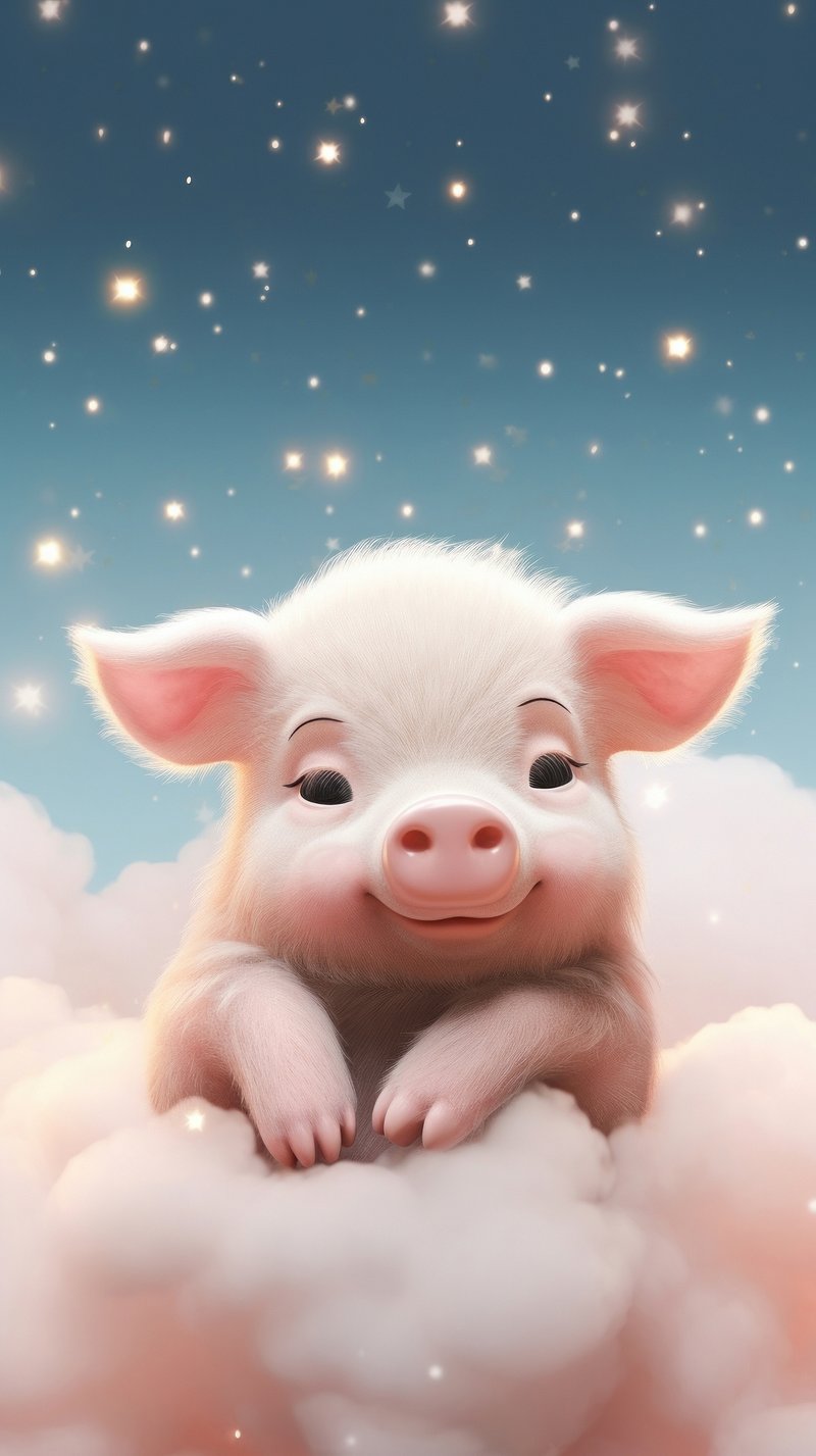 Cute Pig Wallpaper Image. Free Photo