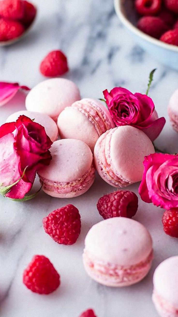 Pink Rose Macaroons Raspberry Mobile