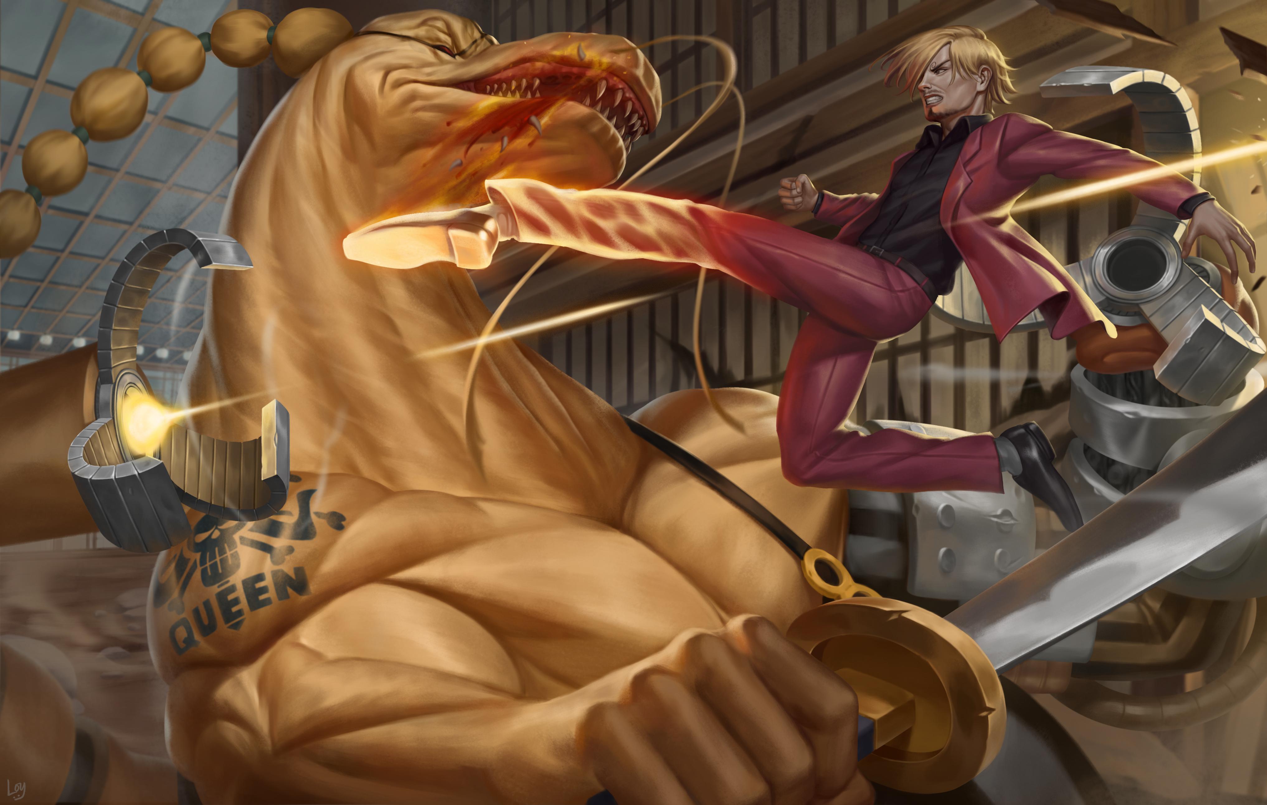 Sanji vs Queen Wano Arc