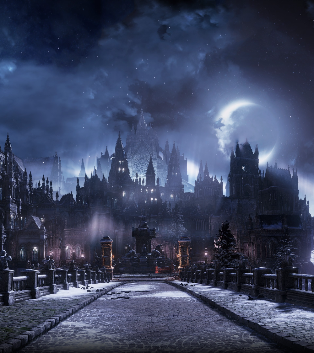 Download 1920x2160 Fantasy Castle, Moon