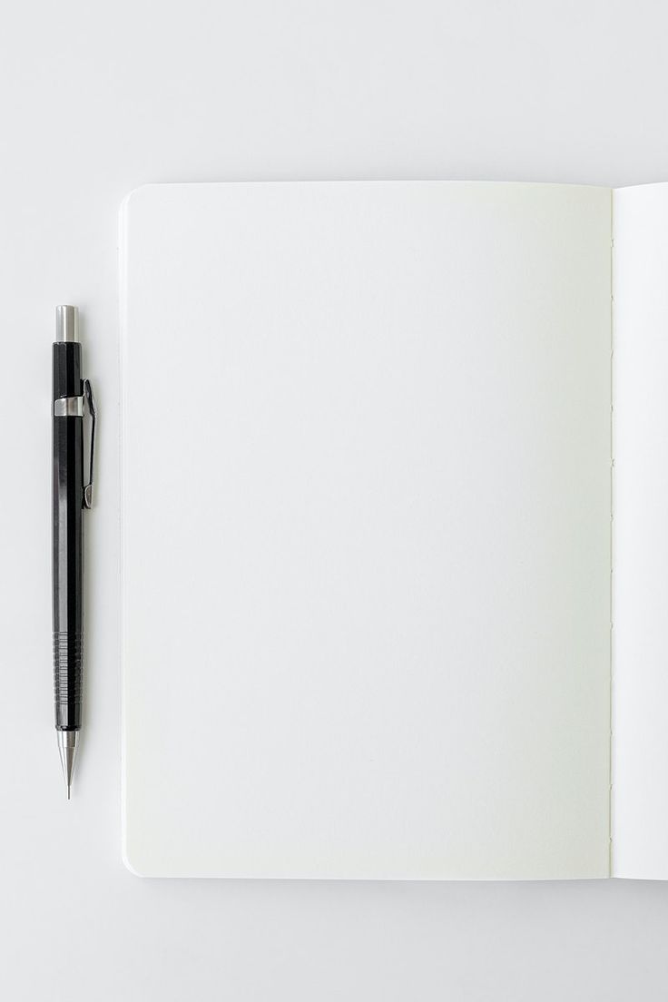 Blank plain white notebook page with a