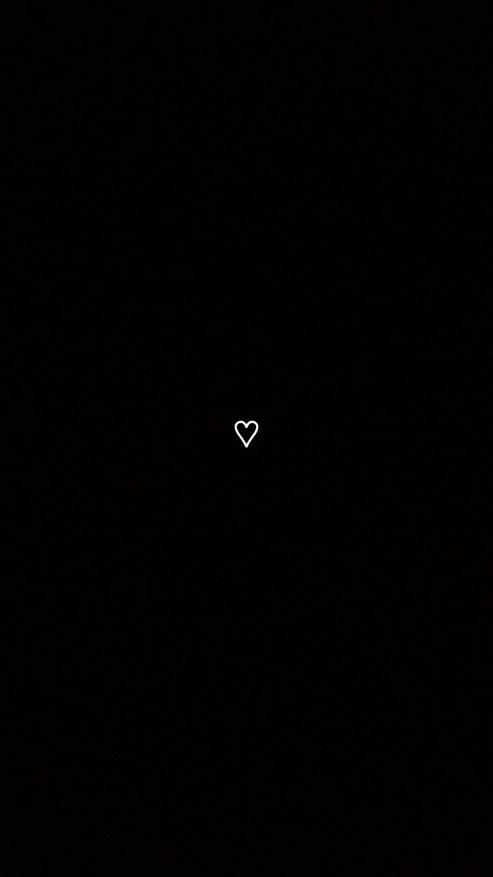 Dark Black Wallpaper with White Heart