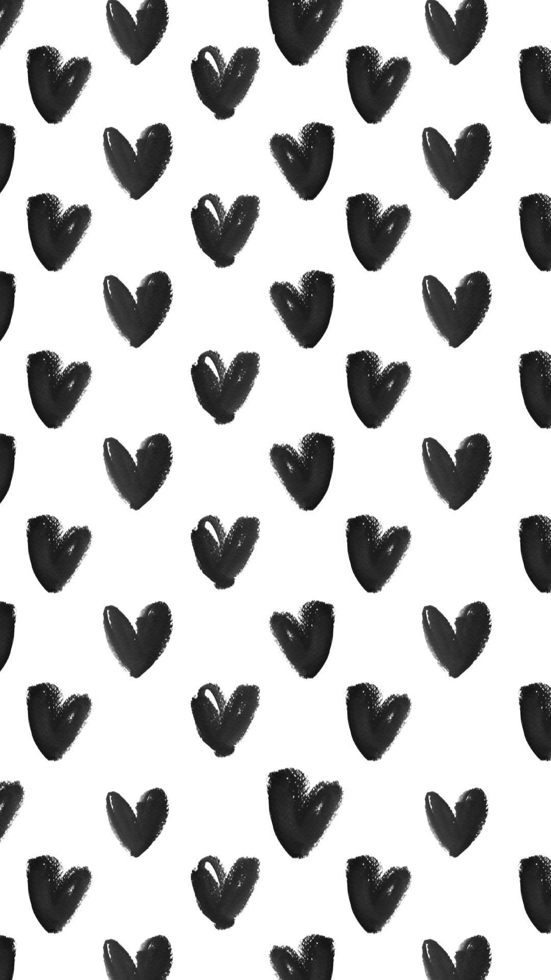 Black Hearts iPhone Wallpaper