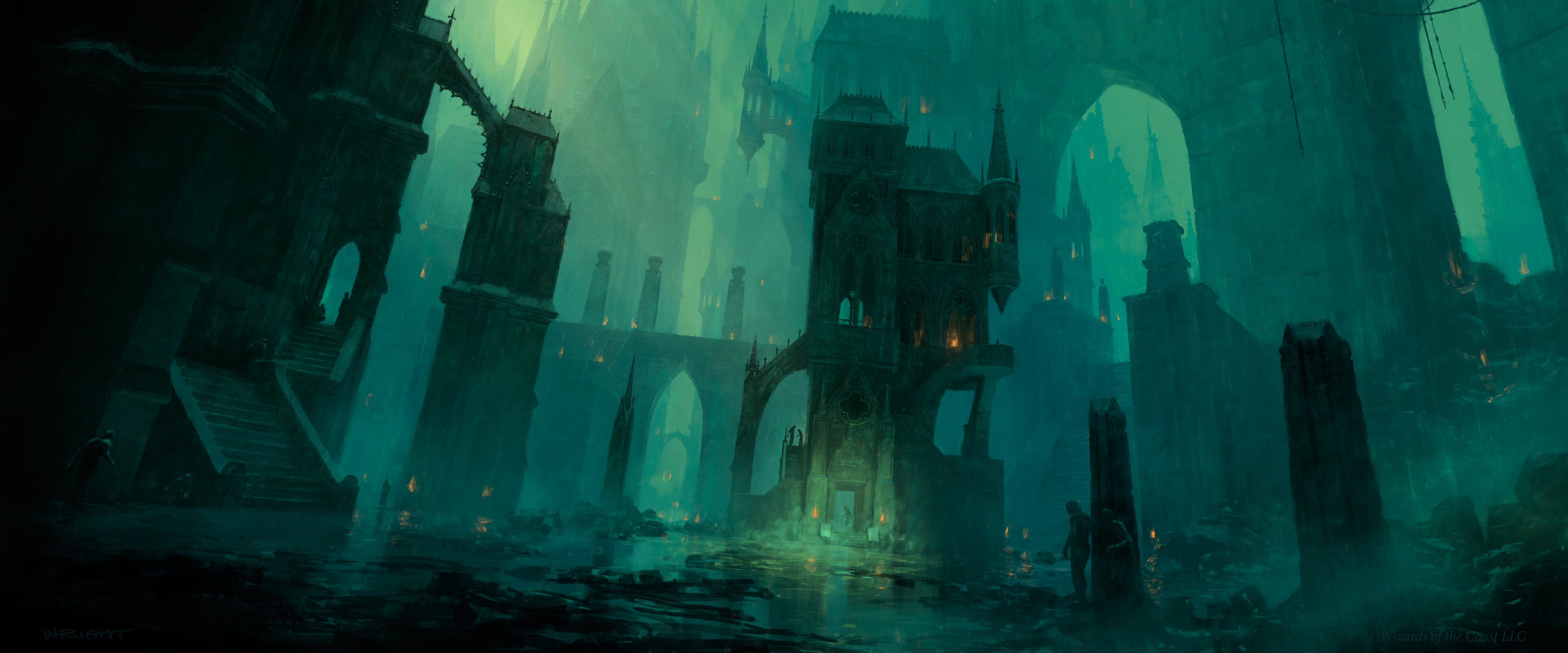 Wallpaper Magic The Gathering, Richard Wright, Swamp, Return to Ravnica for mobile and desktop, section игры, resolution 3840x1600