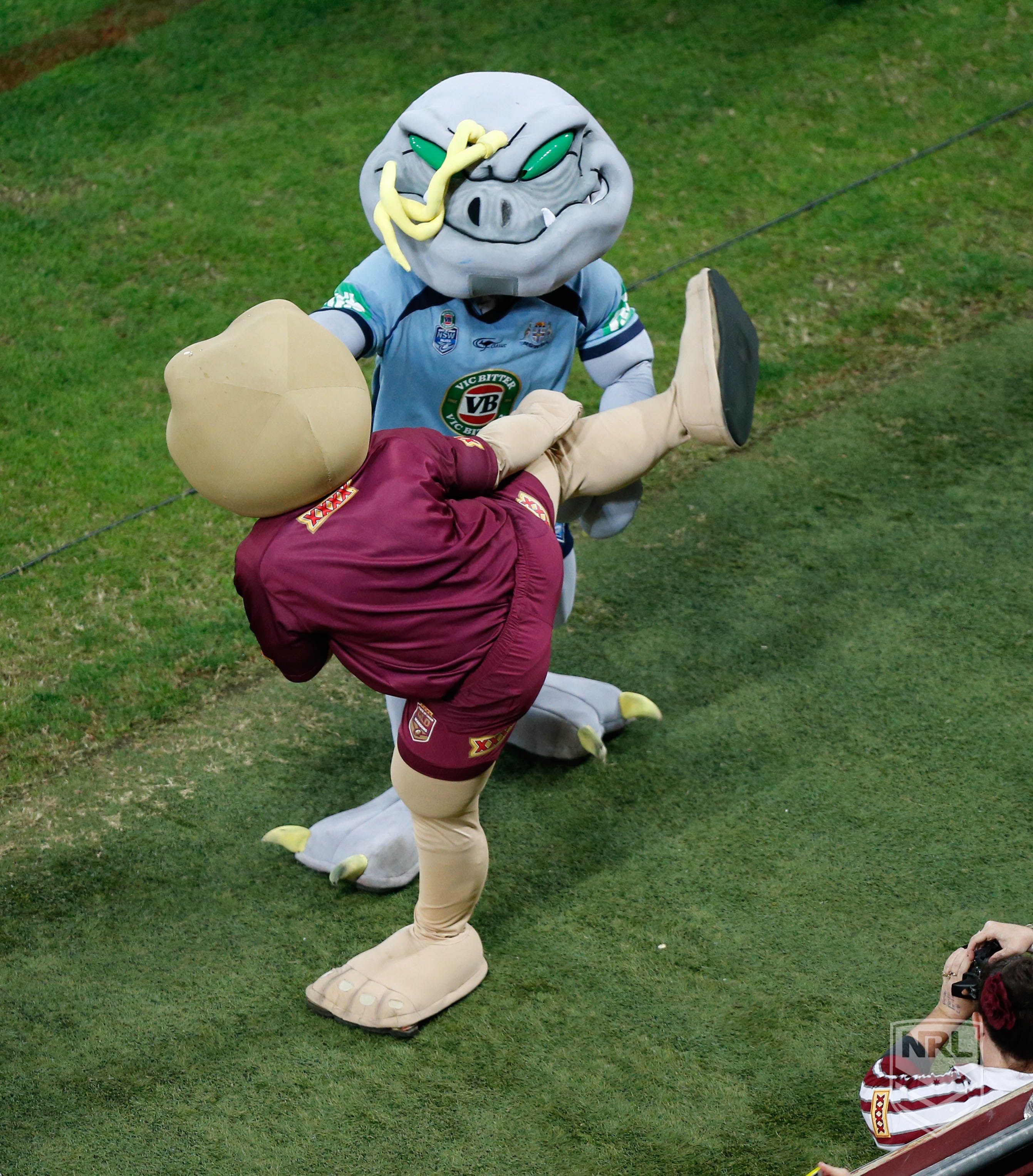 NSW and QLD #Origin Mascots. Baby car