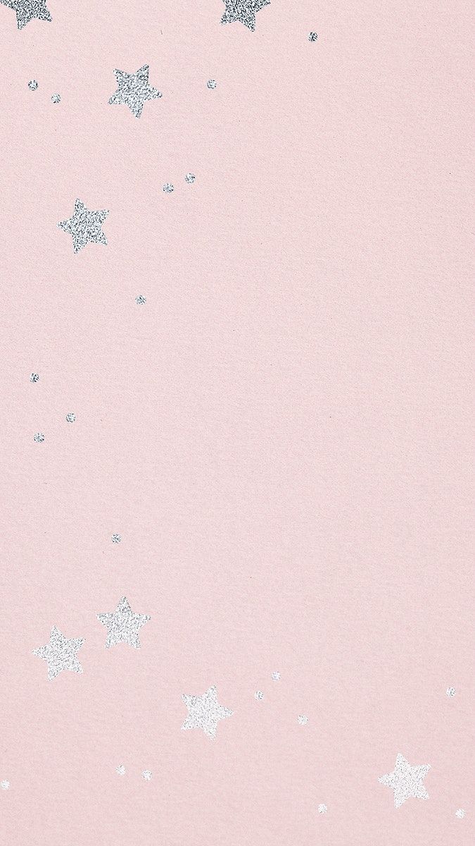 Pink background with silver stars