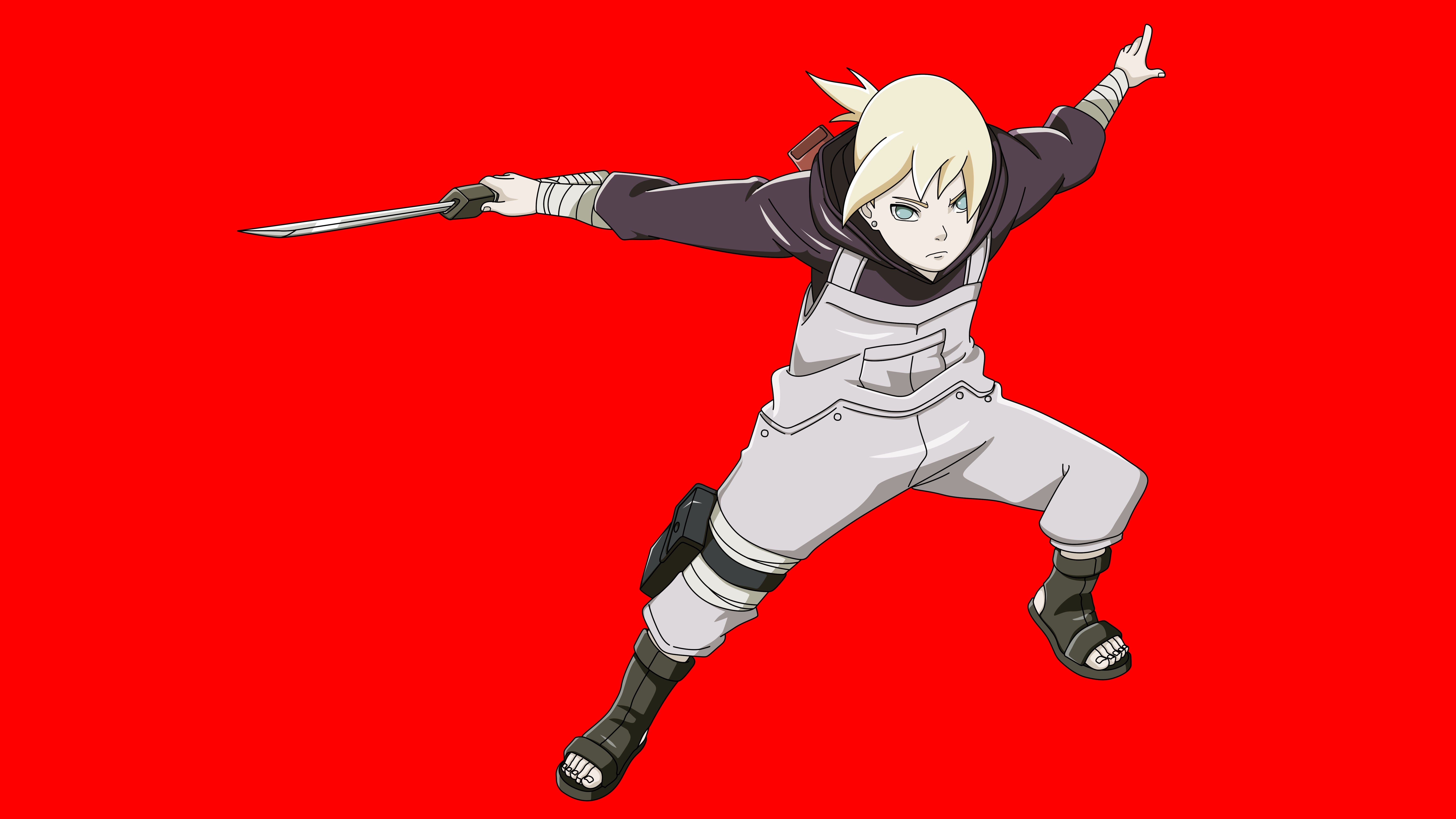 Wallpaper red, sword, Naruto, anime