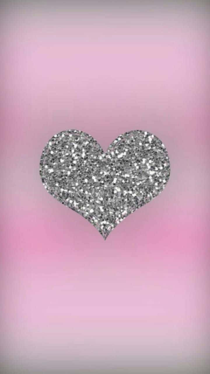 sparkly pink hearts Wallpaper
