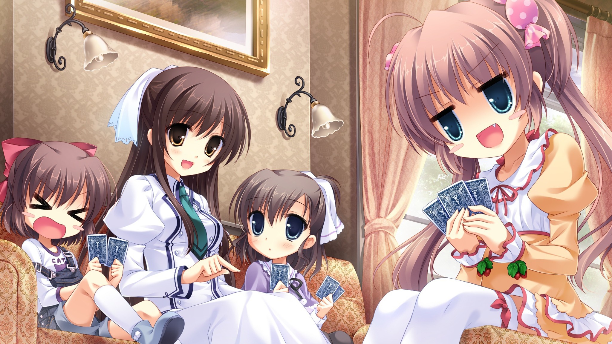 Wallpaper game, happy, dress, anime