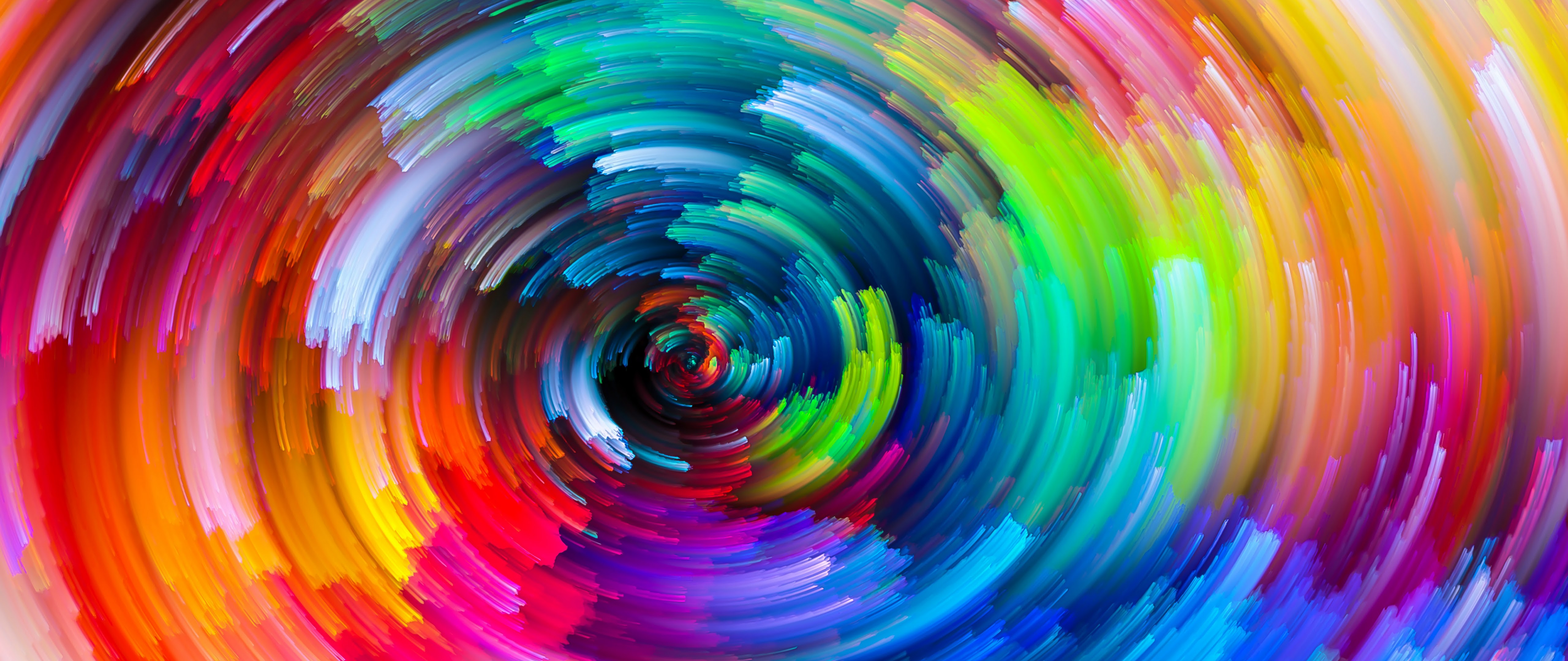 Abstract Rainbow Color Circle 4K