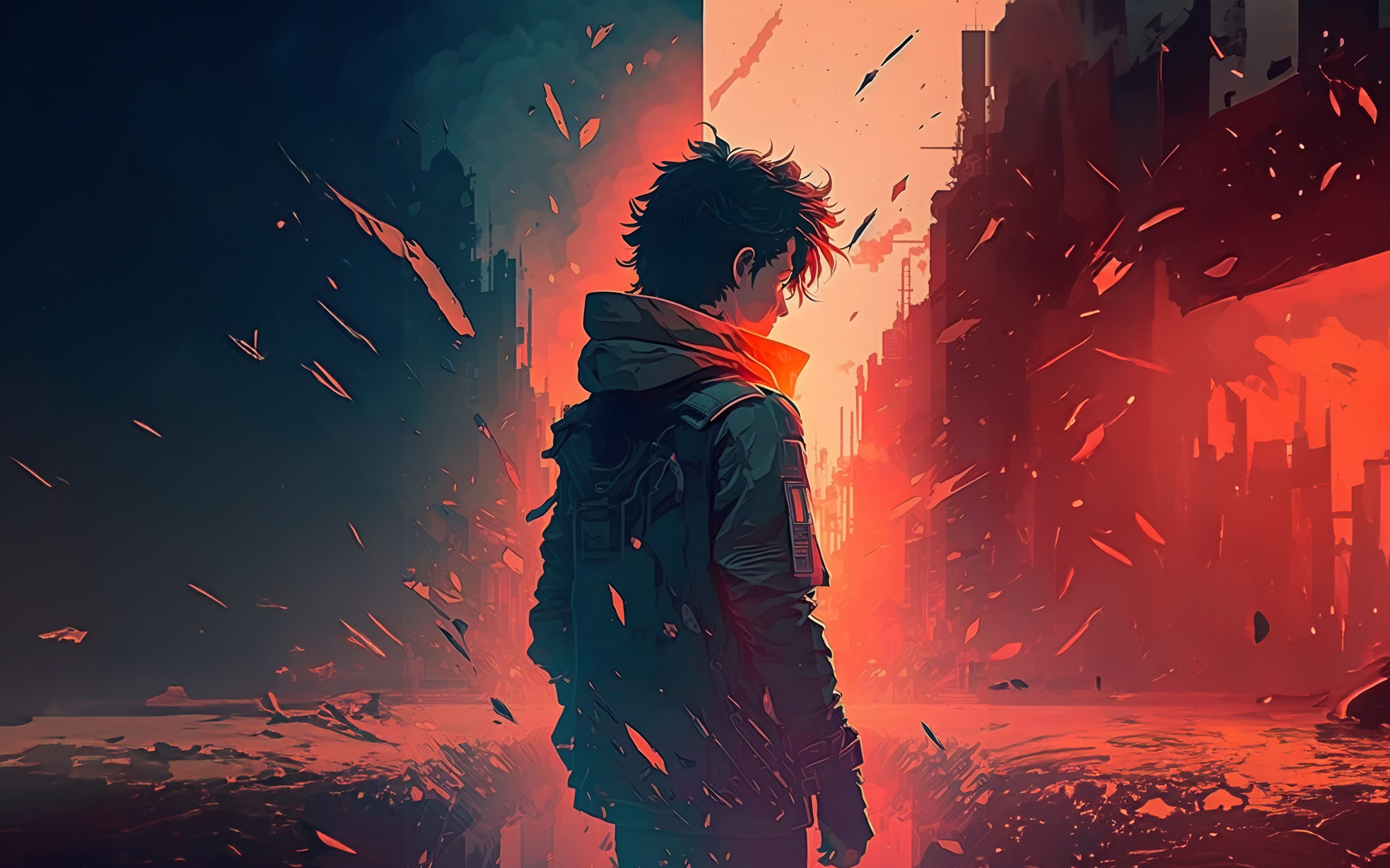Lofi boy Wallpaper 4K, AI art, Illustration