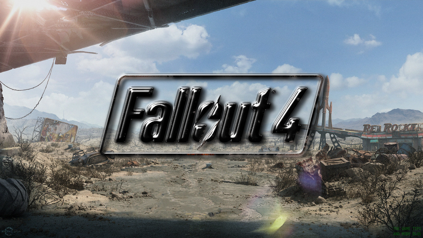 Fallout 4 Wallpaper Metal Logo On Red Rocket Truc