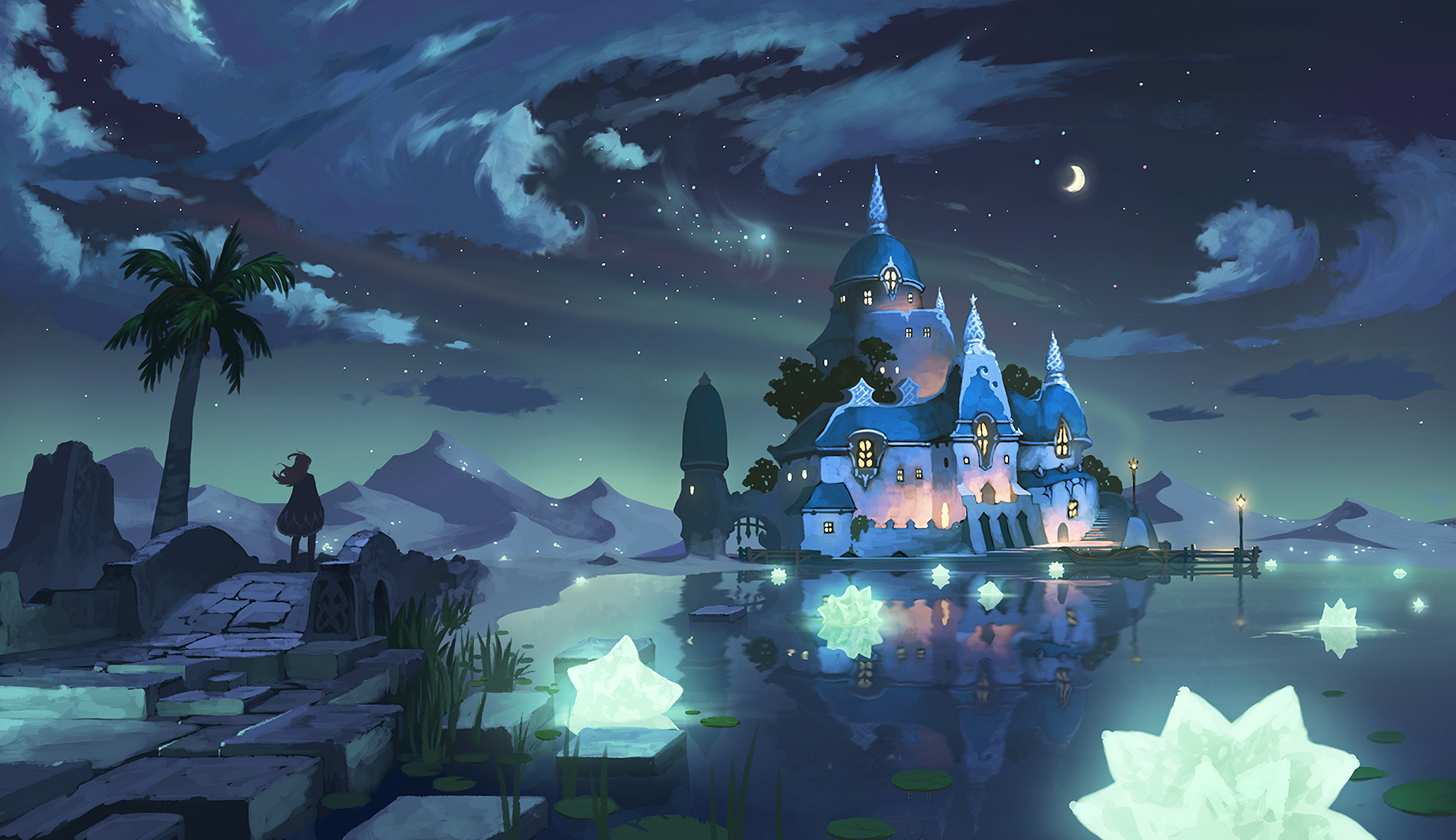 Fantasy Castle Reflection Anime