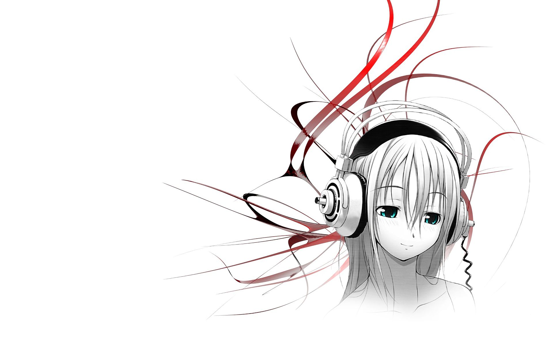 HD desktop wallpaper: Anime, Headphones