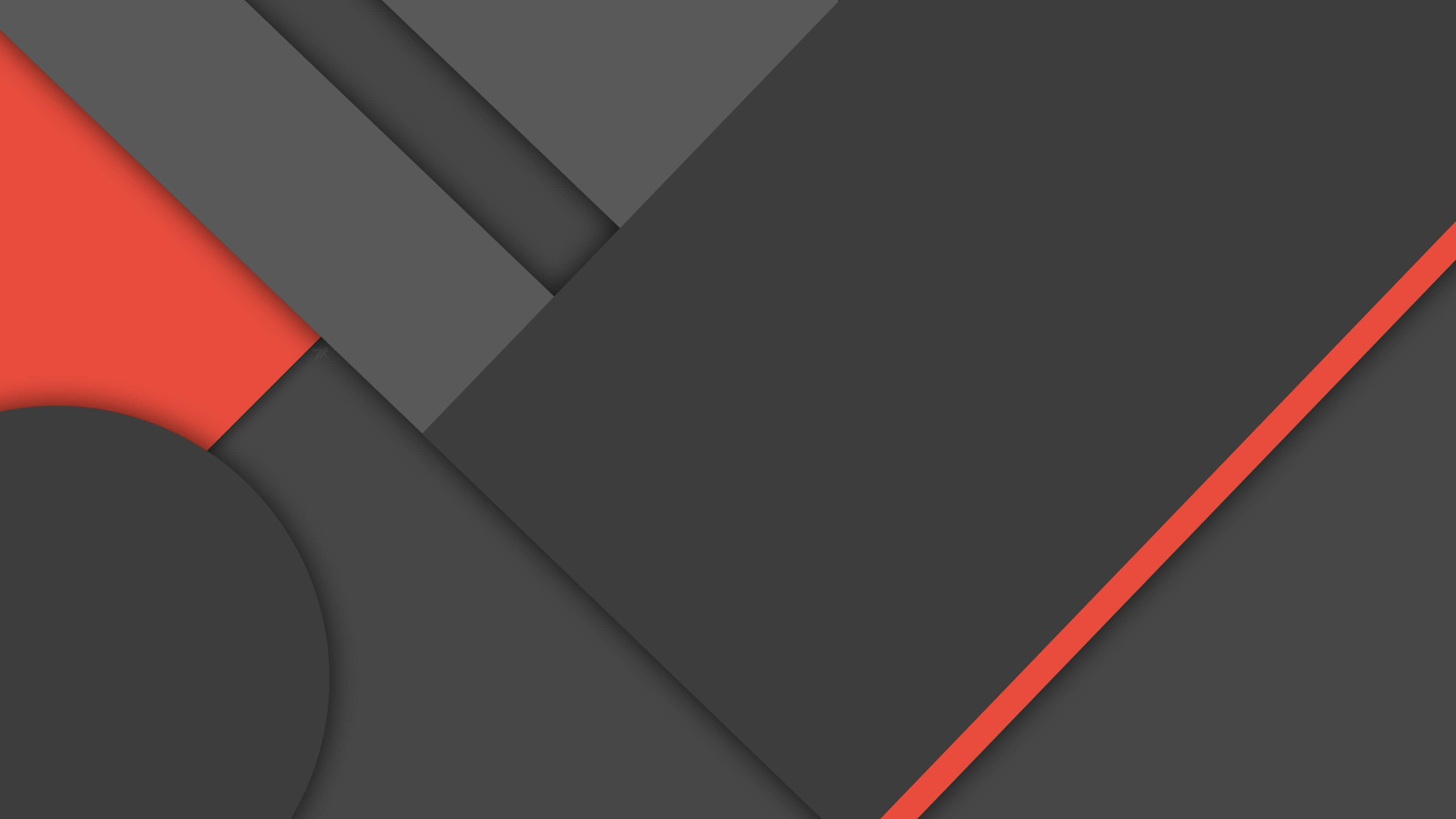 Dark Grey Red Material Design 4 K