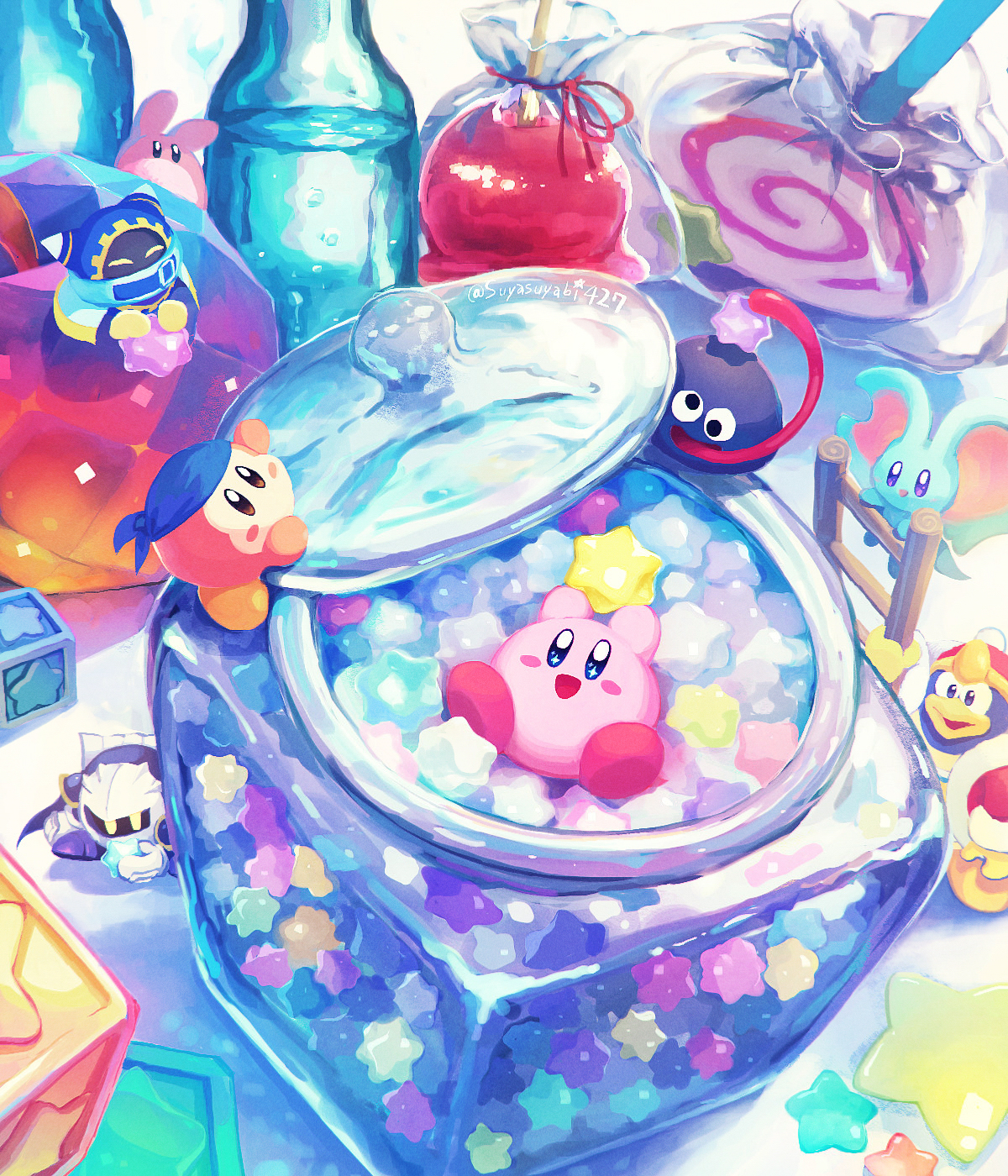 Cute Kirby Candy Jar Wallpaper