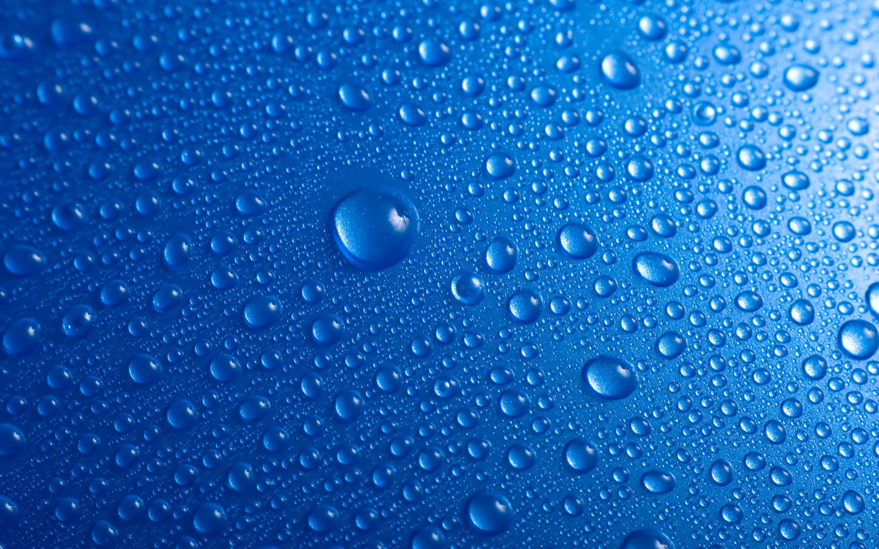 Droplets Wallpaper 4K, Blue background