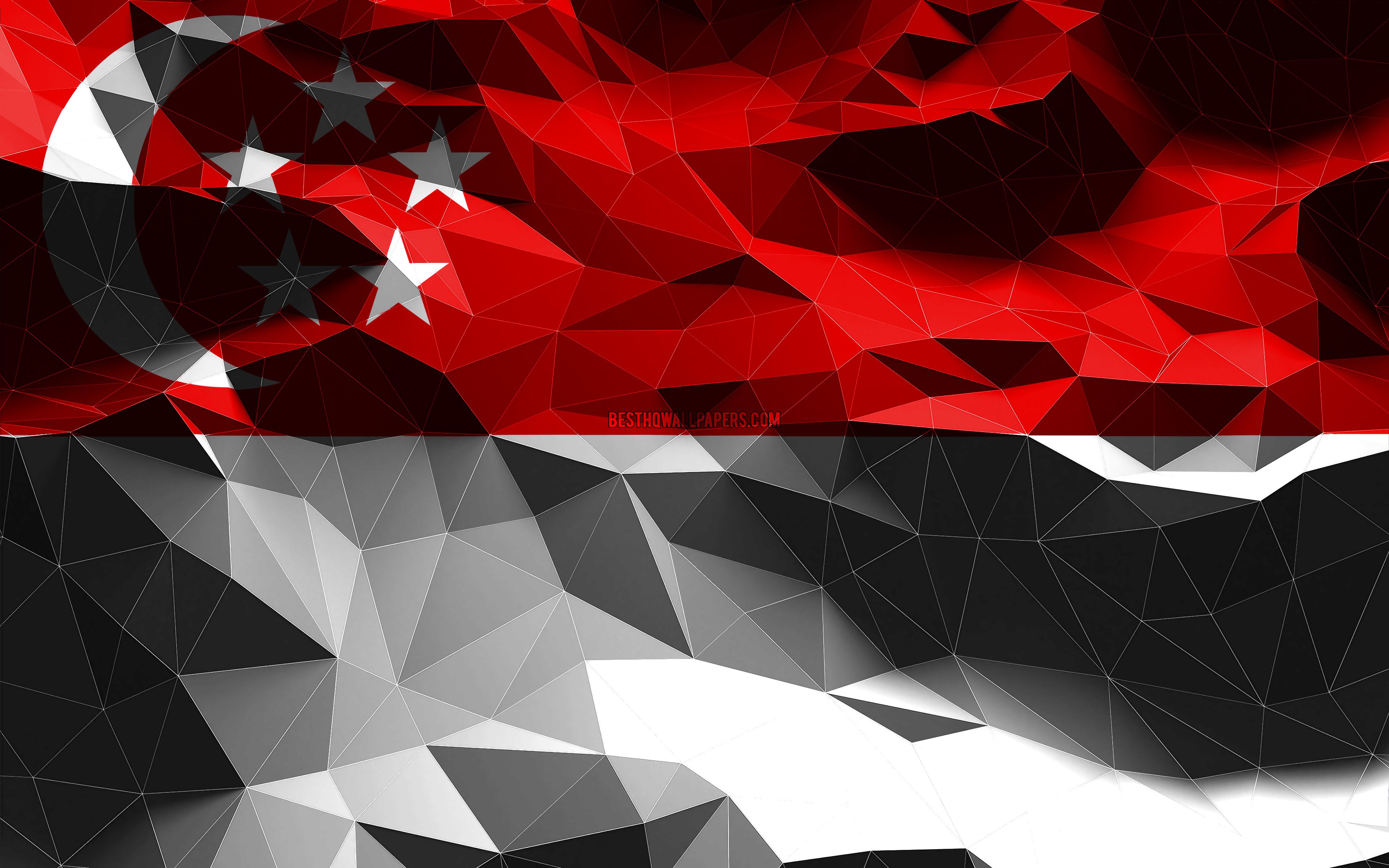 wallpaper 4k, Singaporean flag