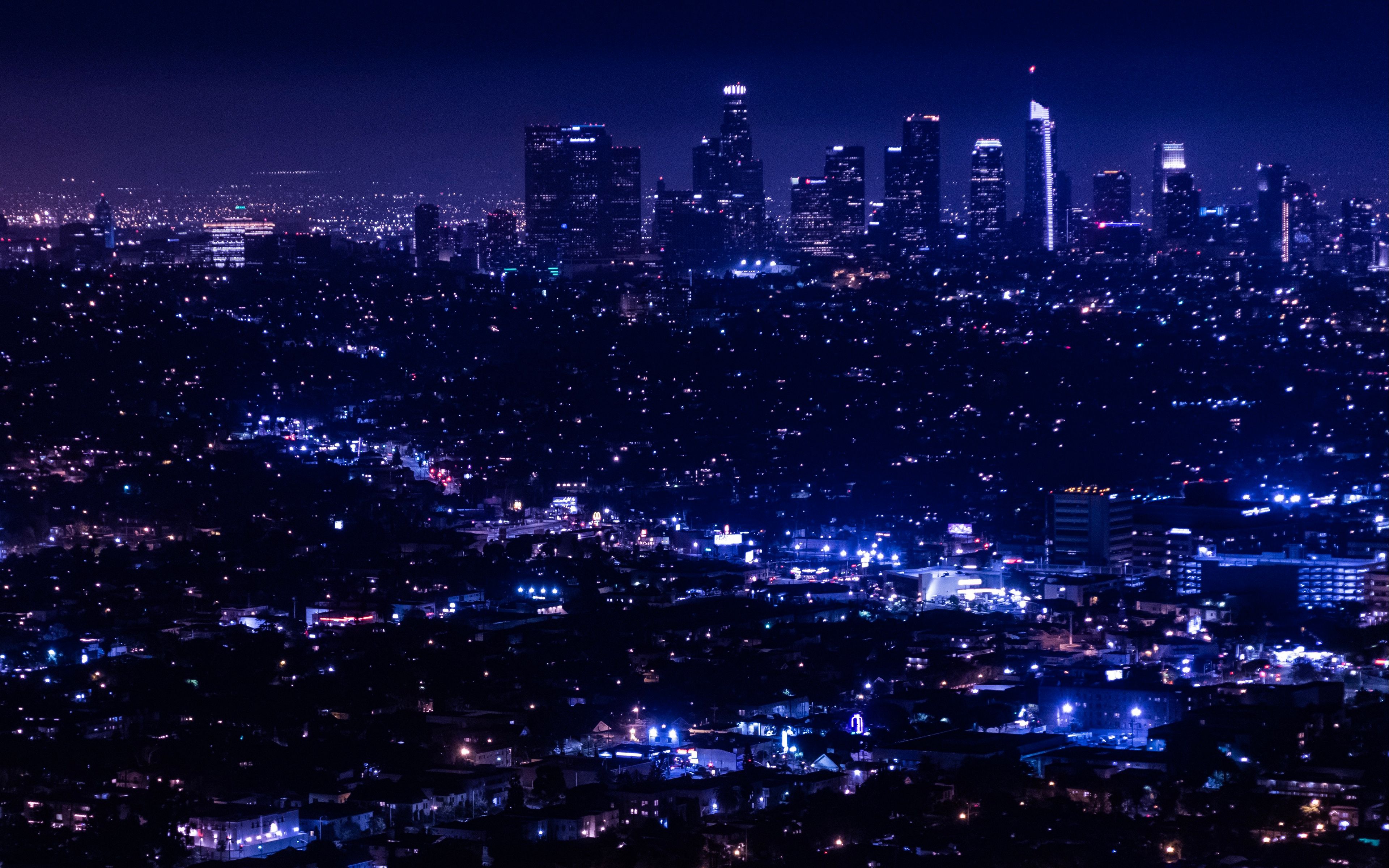 Download wallpaper 3840x2400 night city