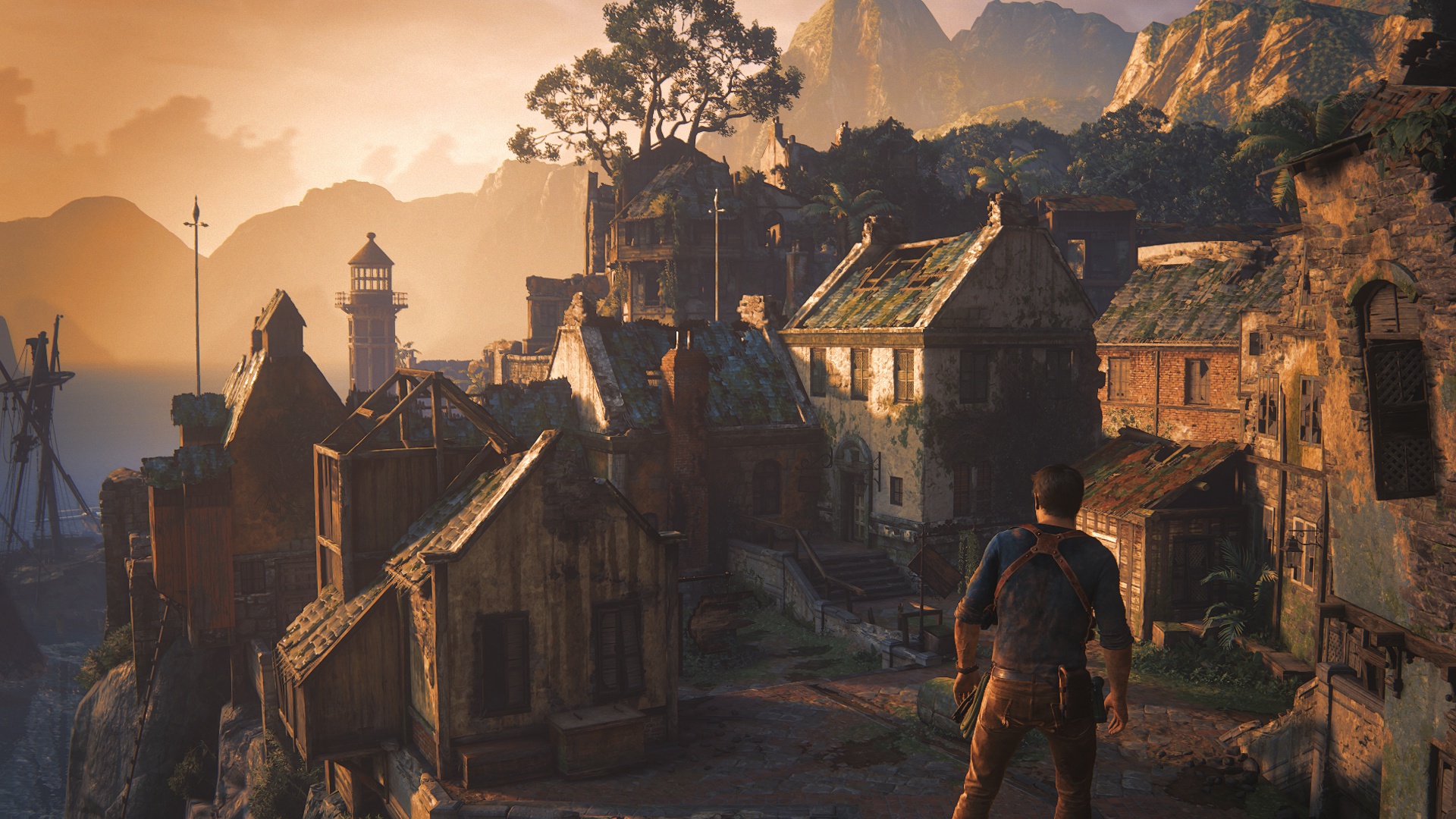 Wallpaper building, Naughty Dog, Playstation 4, Uncharted 4: A Thief's End, Libertaliya, Nathan Drake for mobile and desktop, section игры, resolution 1920x1080