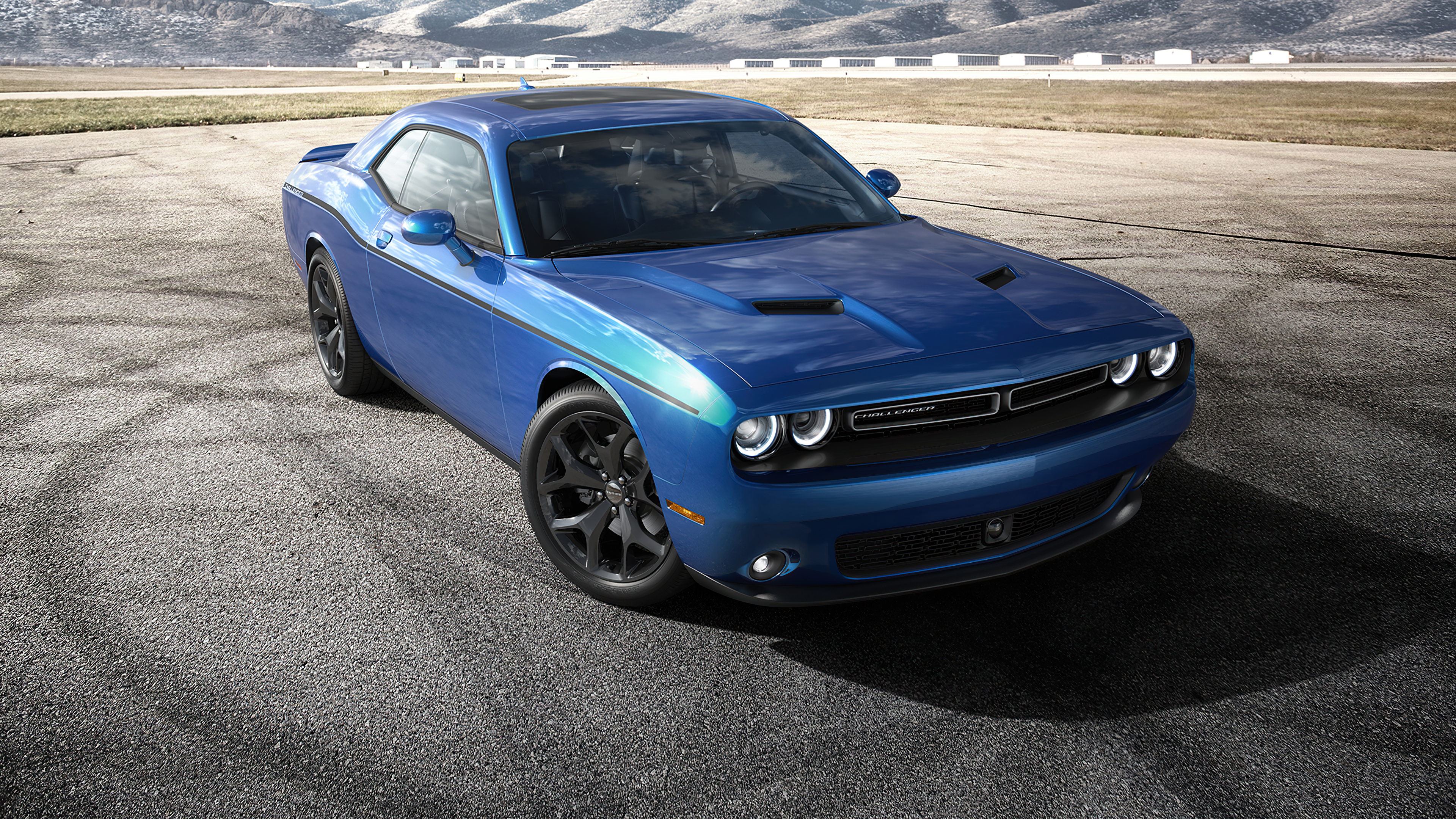 Blue Dodge Challenger 4k Wallpaper, HD