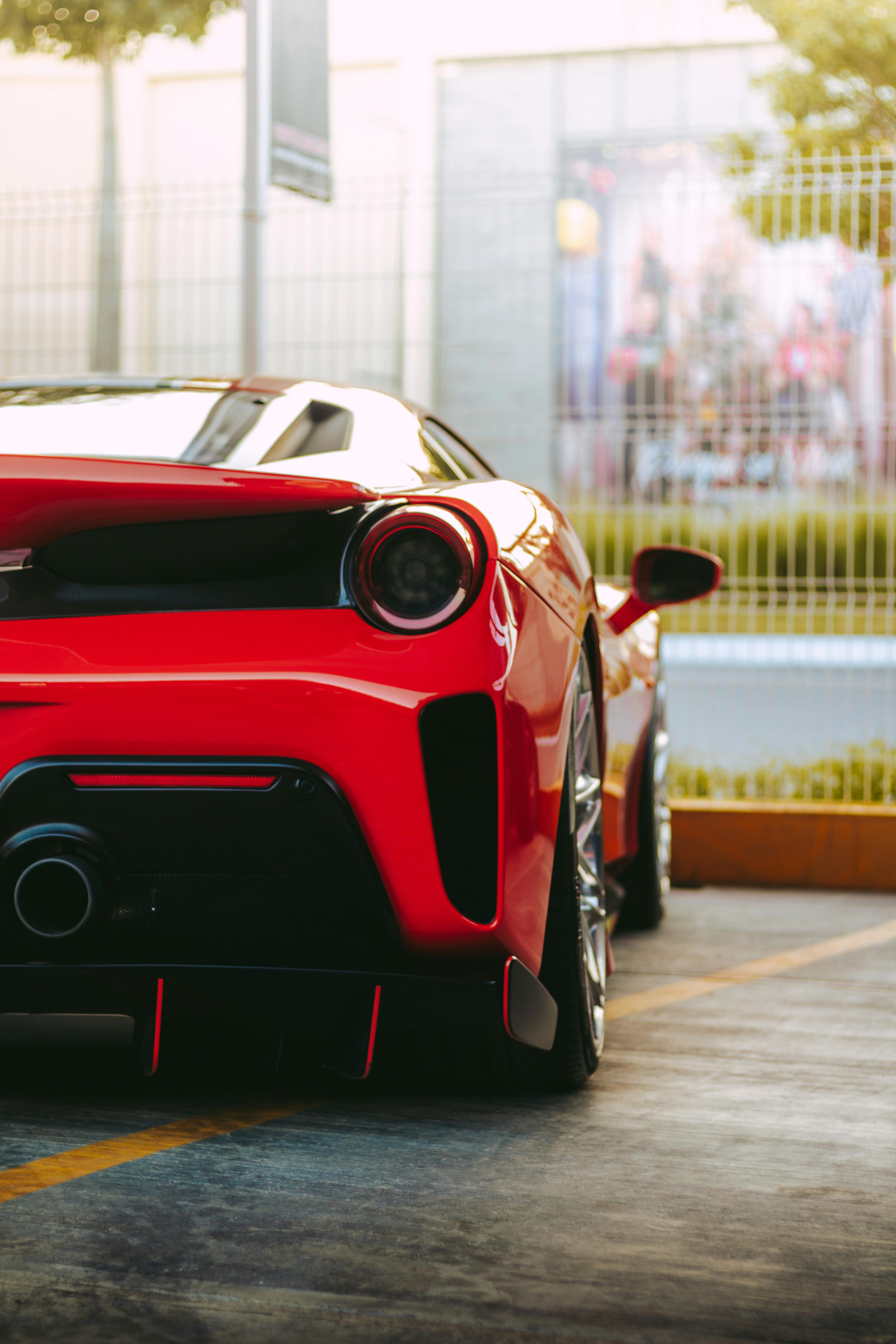 Back of Red Ferrari 488 · Free