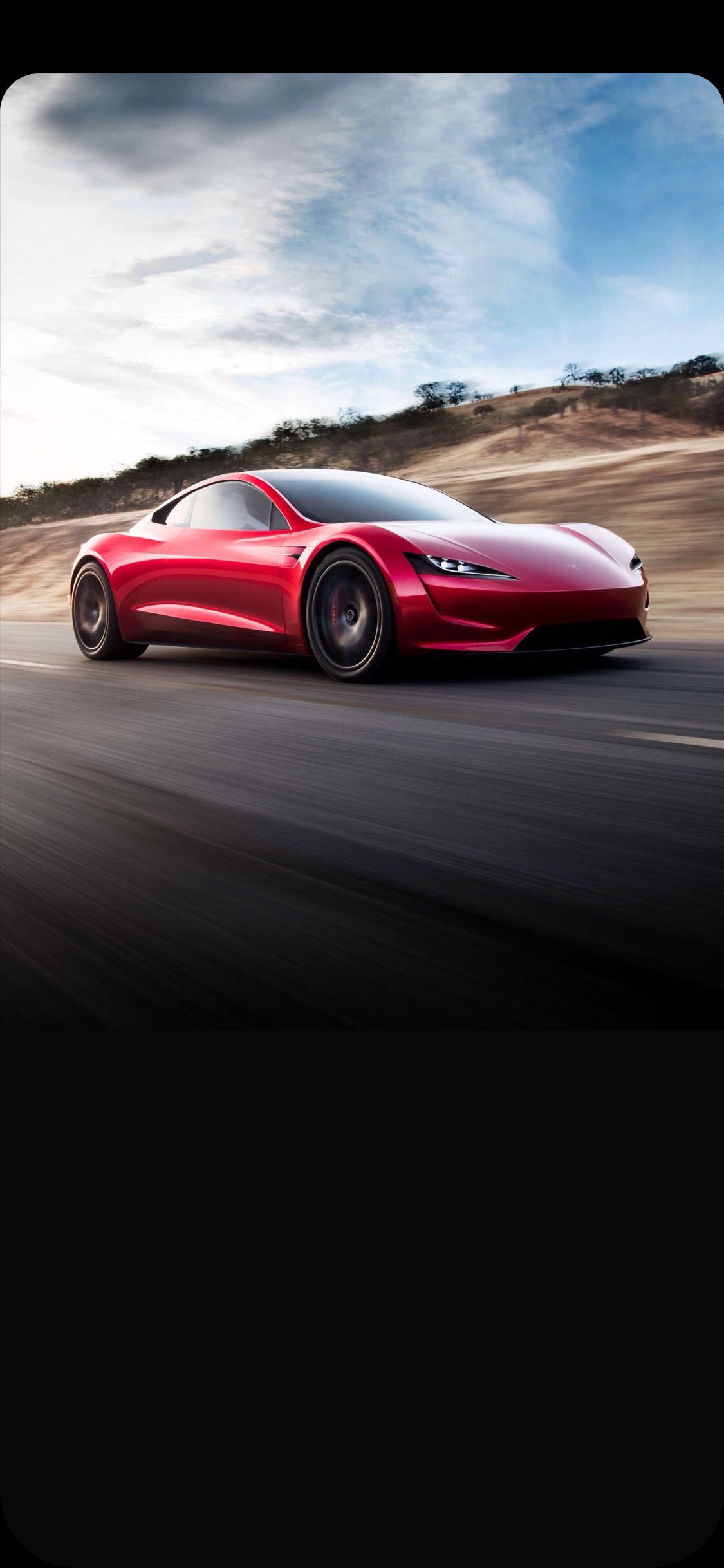 Red Tesla Roadster for iPhone X