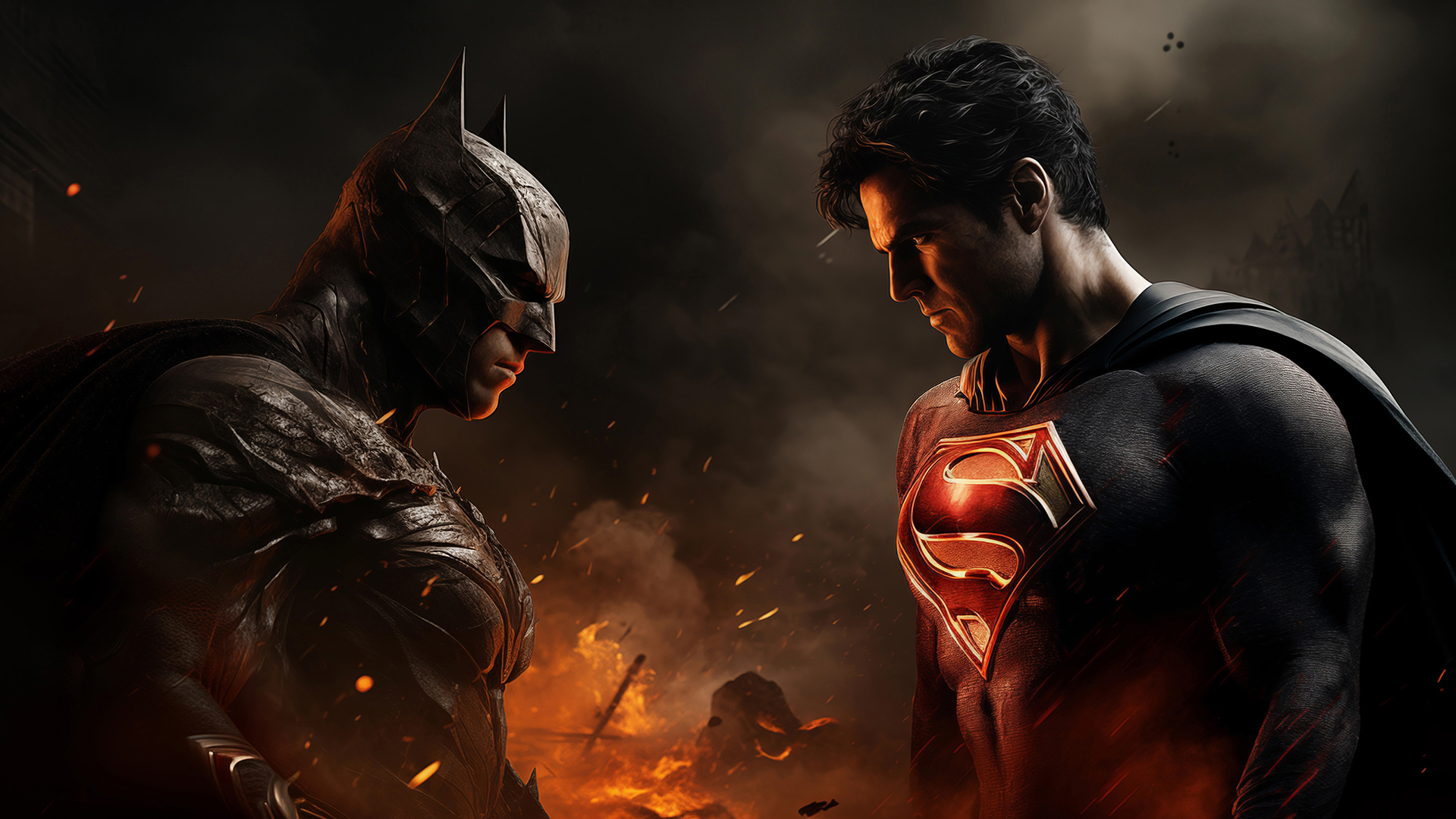 Batman vs Superman fight Wallpaper 4K
