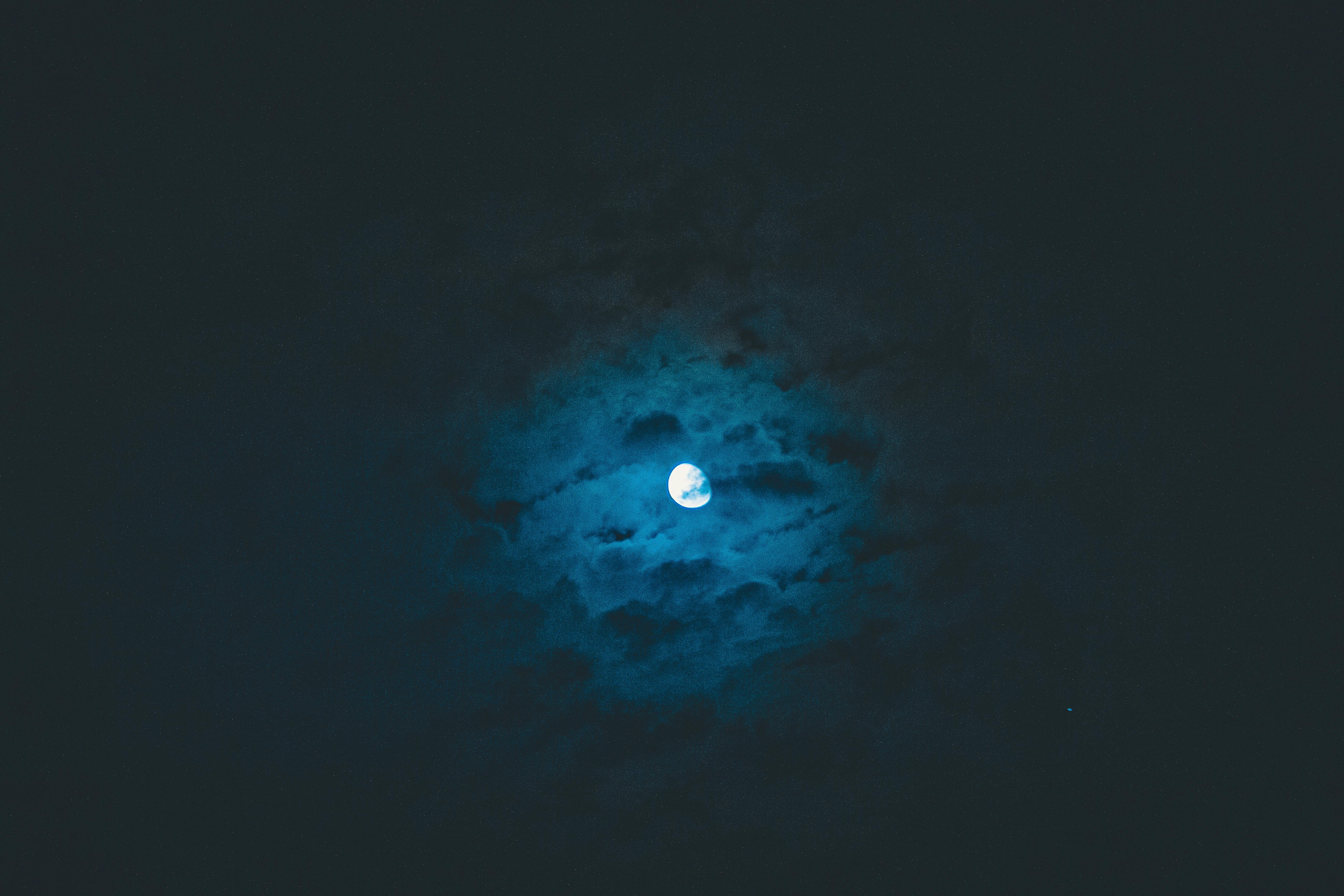 Full Moon Clouds Photo, Download