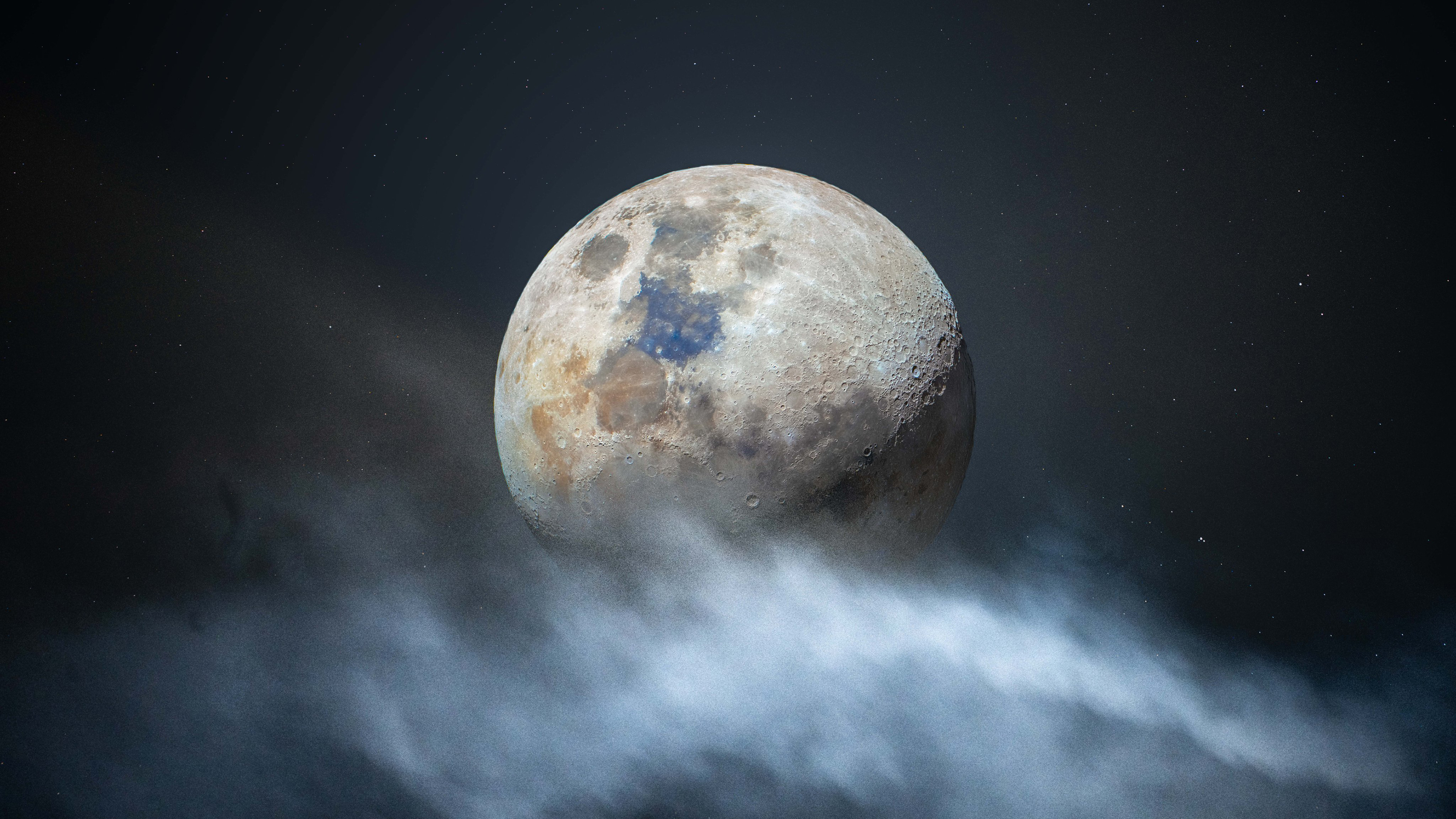 Moon In Clouds 4k Wallpaper, HD Digital