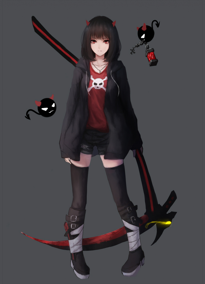 wallpaper 840x1160 minimal, anime girl