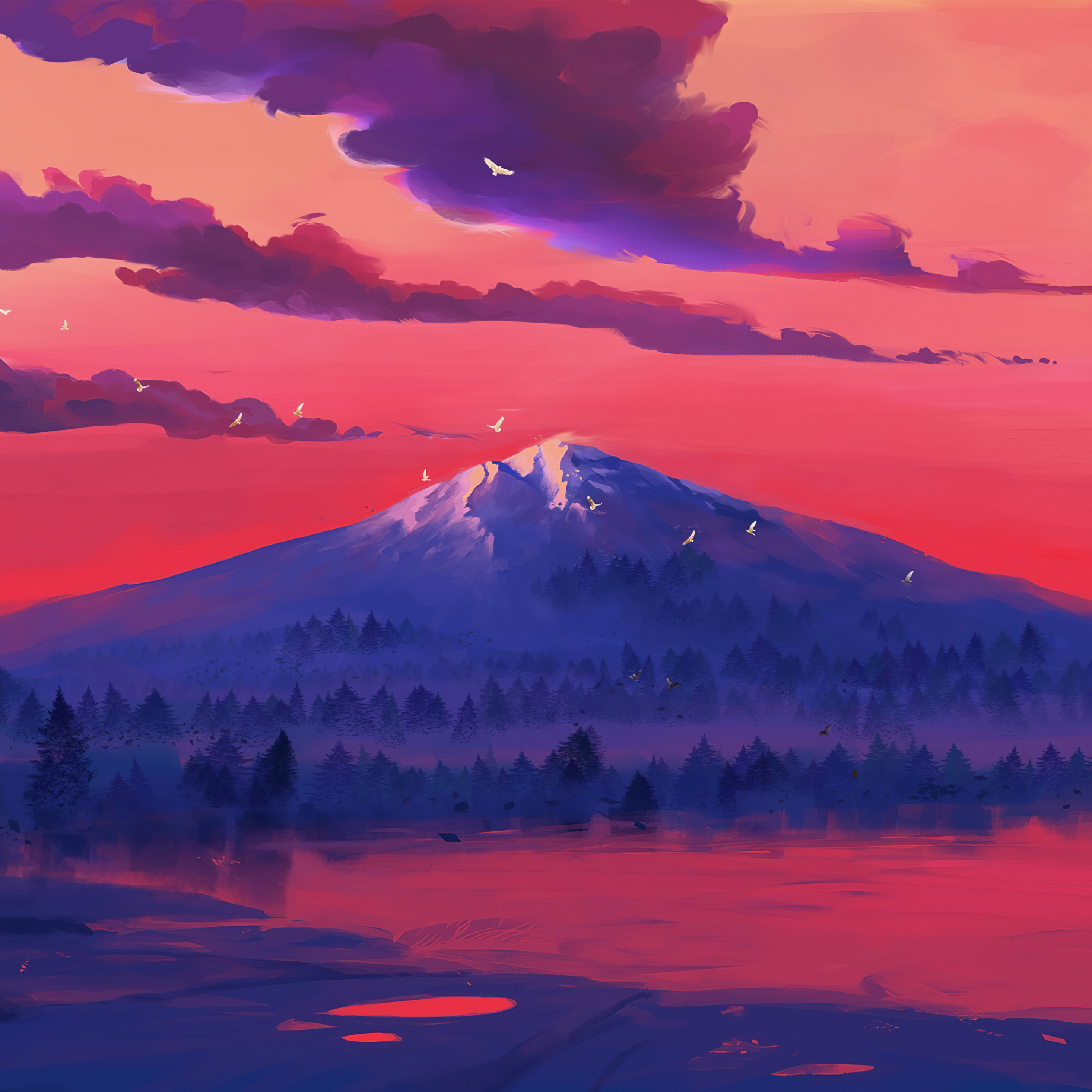 Red Lake Mountains Minimal 4k