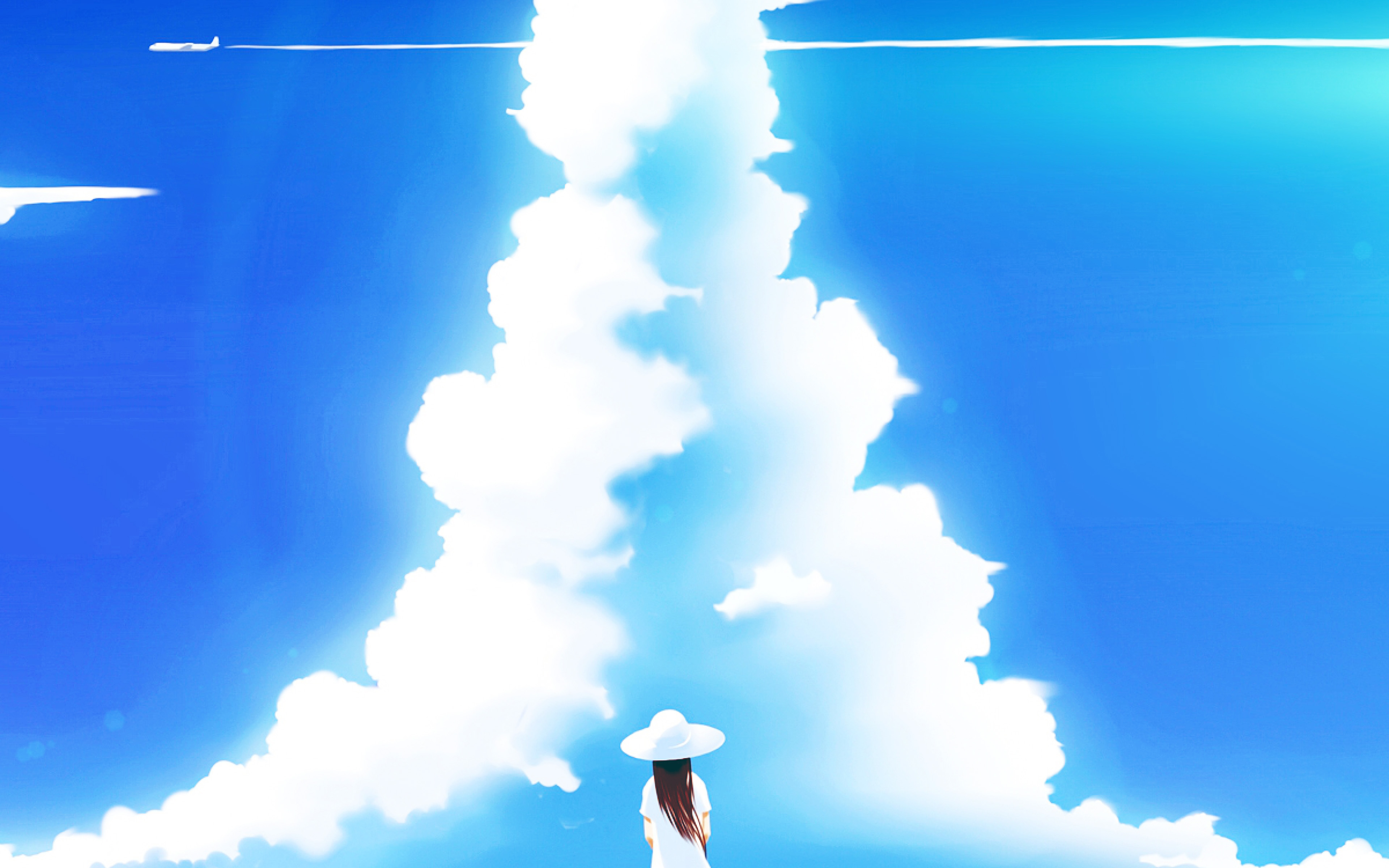 Girl Animeo Blue Sky Illustration