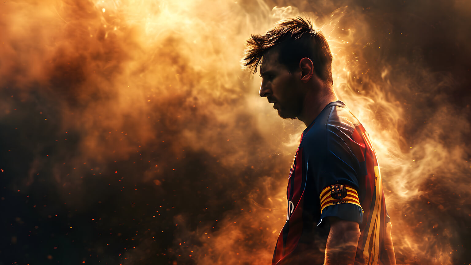 Aesthetic Lionel Messi Brown Desktop