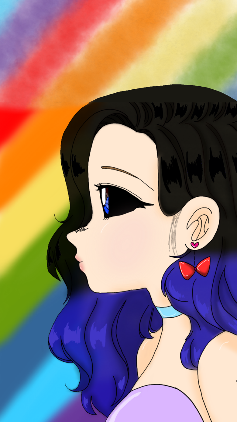 Cute Girl Gay Pride Phone Wallpaper