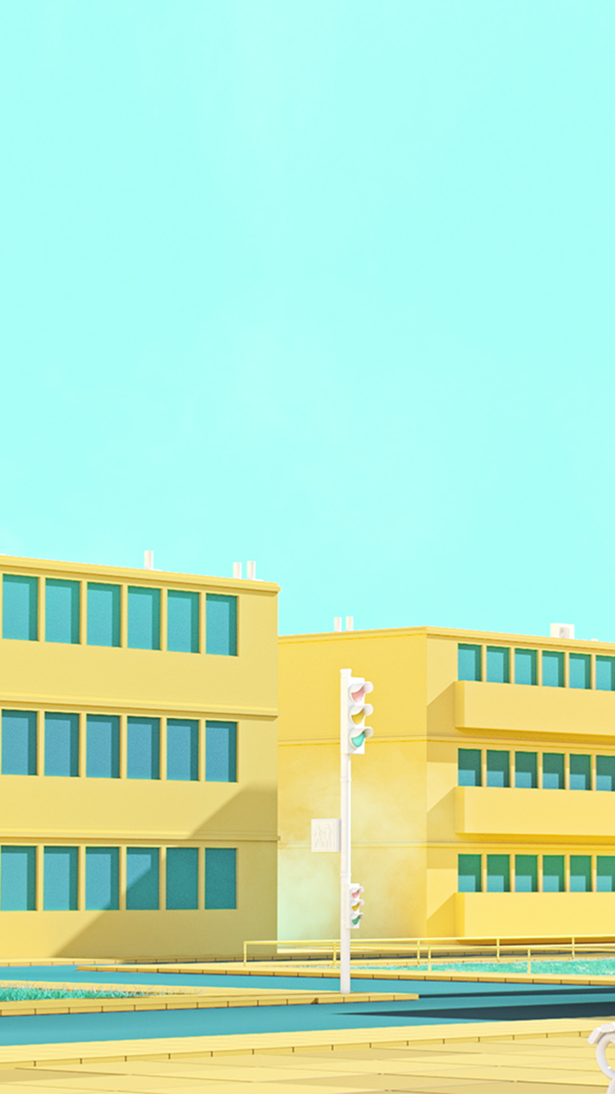 School Anime Illust Yellow Minimal