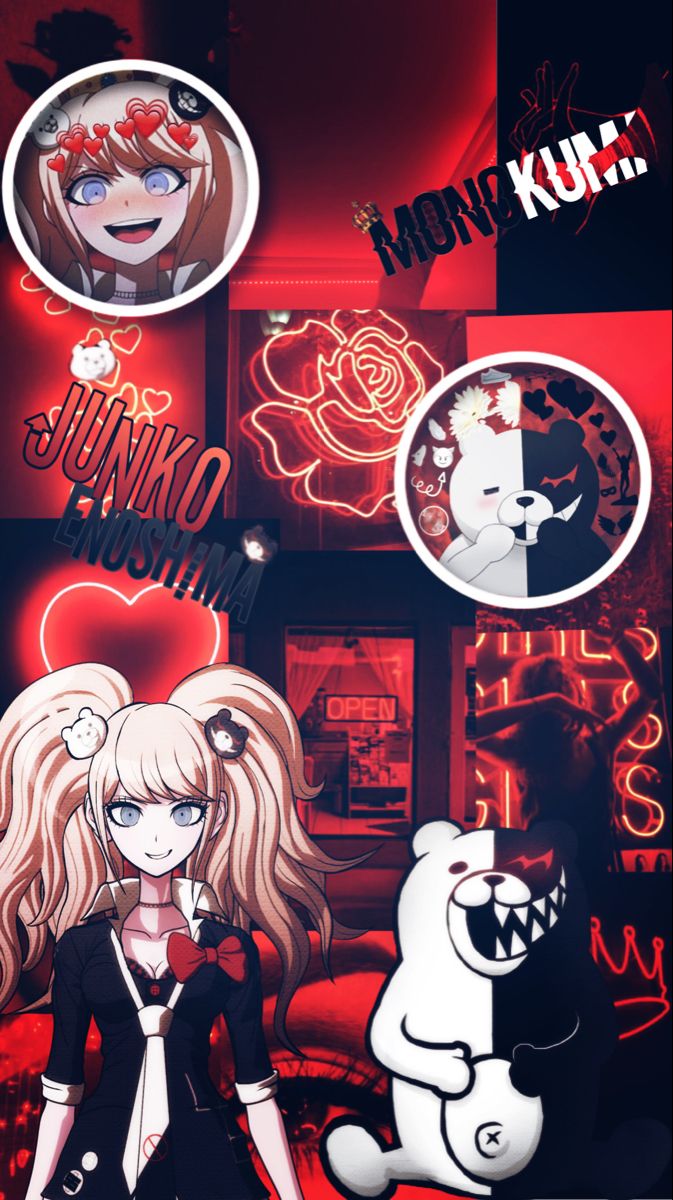 Junko and Monokuma Wallpaper. Cute