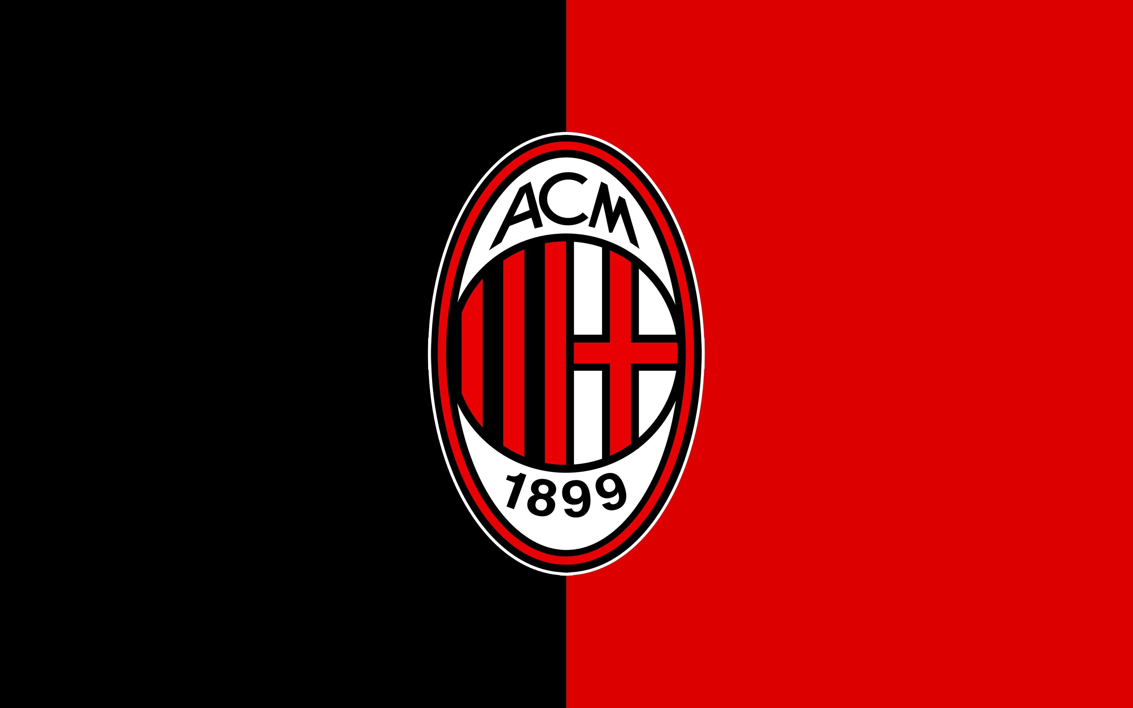 Wallpaper wallpaper, sport, logo, football, AC Milan for mobile and desktop, section спорт, resolution 3840x2400