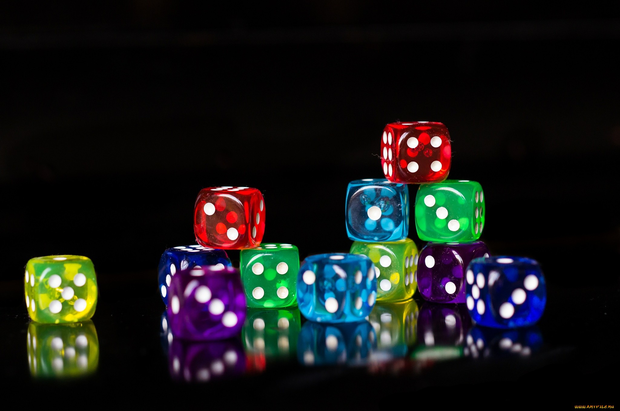 Colorful Dice: A Stunning HD Wallpaper